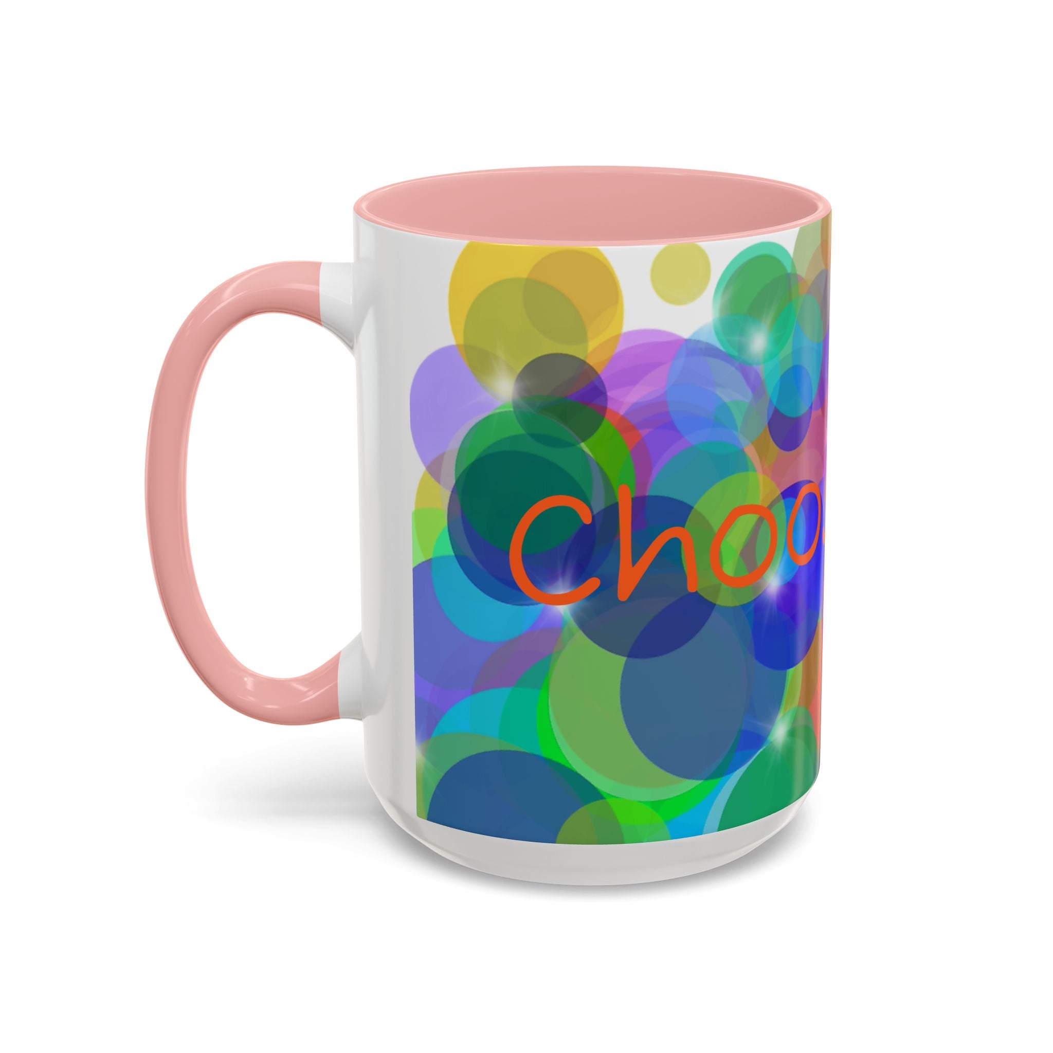 Colorful Bokeh "Choose Joy!" Accent Coffee Mug (11/15oz)