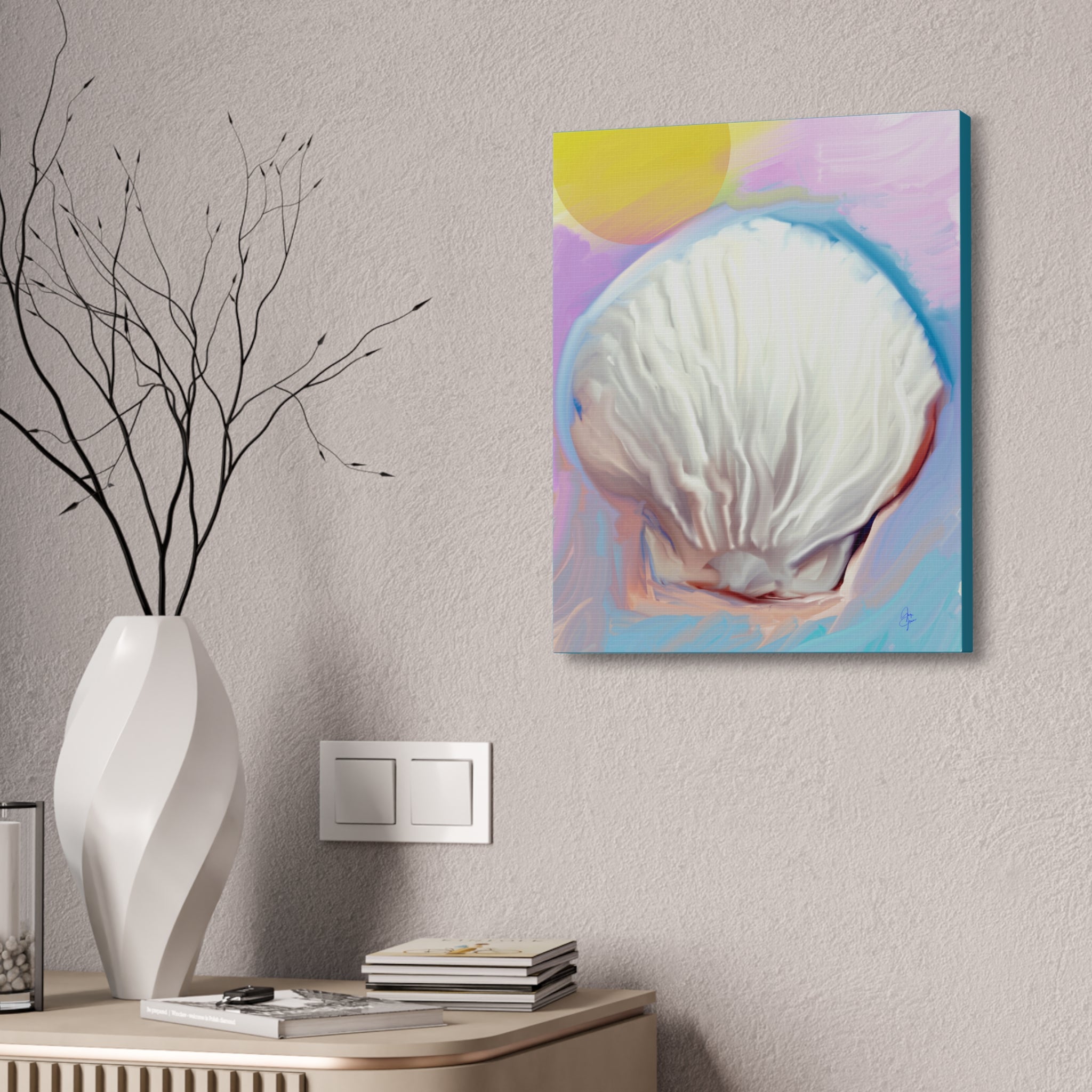Seashell Dream Canvas Stretch — Pastel Beach Wall Art (1.5" Stretched)