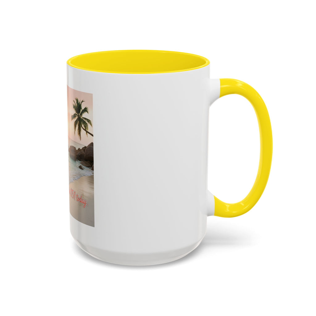Tropical Beach Coffee Mug — Sunset Palm Ocean Accent Mug (11/15 oz)