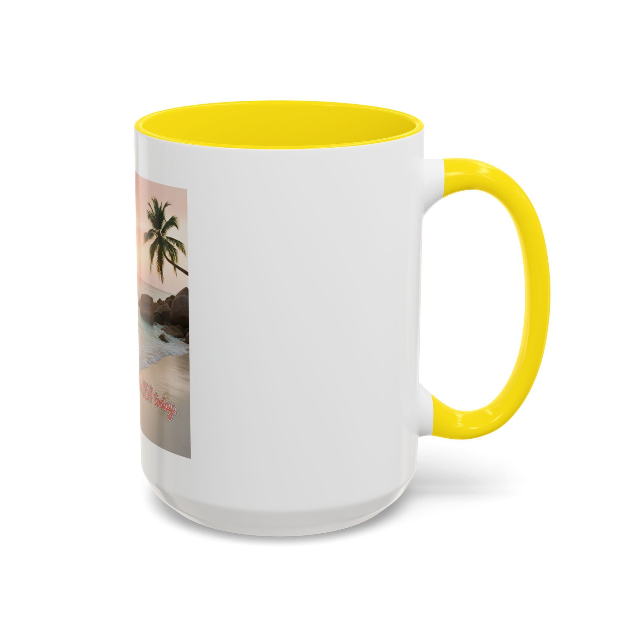 Tropical Beach Coffee Mug — Sunset Palm Ocean Accent Mug (11/15 oz)
