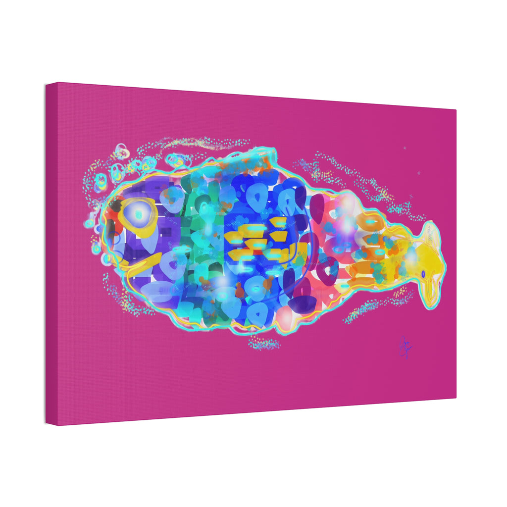 Colorful Abstract Fish Canvas Print — Vibrant Ocean Wall Art