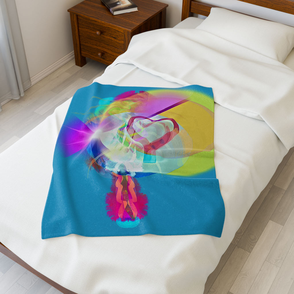 Colorful Heart Dream Velveteen Plush Blanket "God's Love"– Cozy Abstract Love Throw