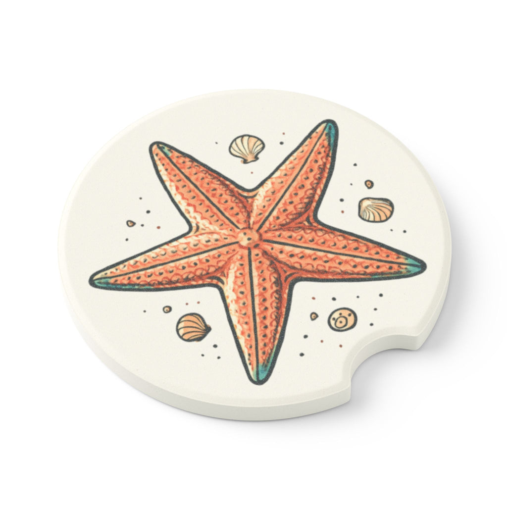 Starfish Soapstone Car Coaster - Coastal-Themed Drink Holder