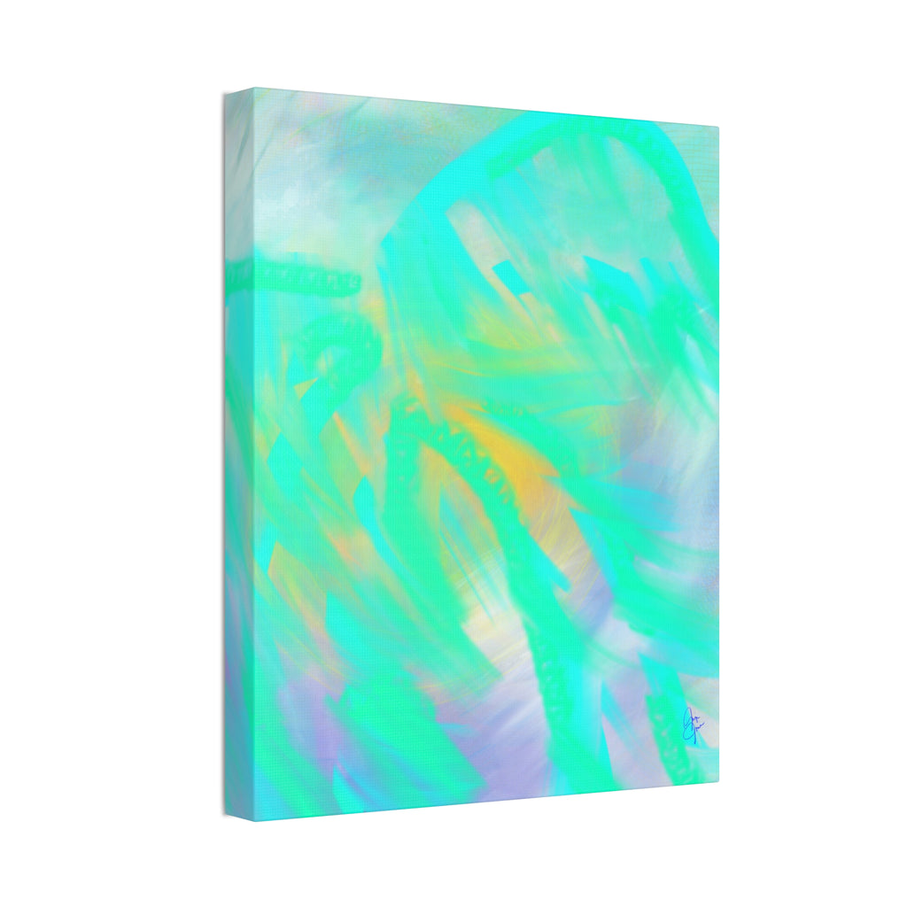 Turquoise Abstract Canvas Print – Ocean Breeze Stretched Wall Art