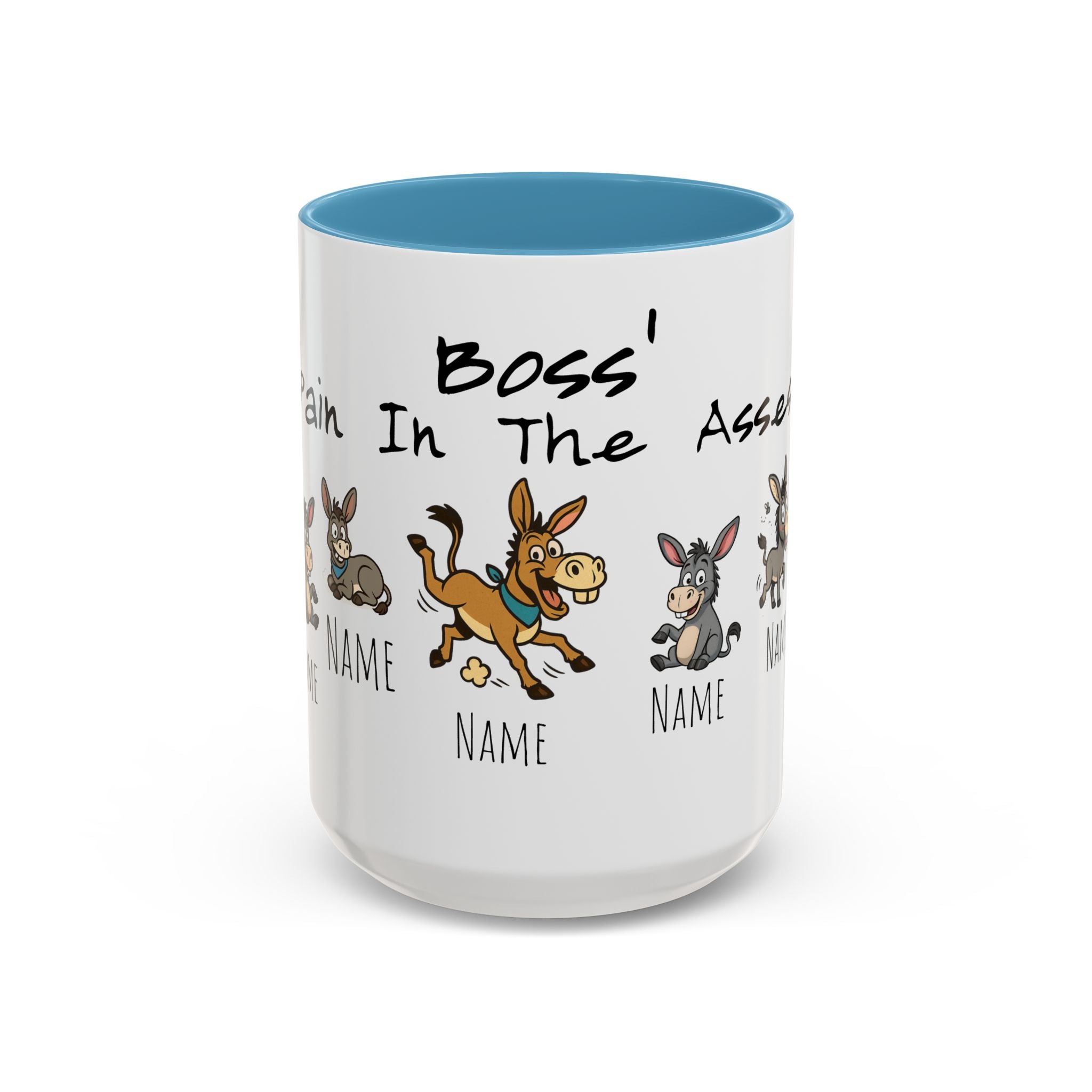 Boss In The Asses Personalized Donkey Coffee Mug — Funny Name Gift (11/15oz)
