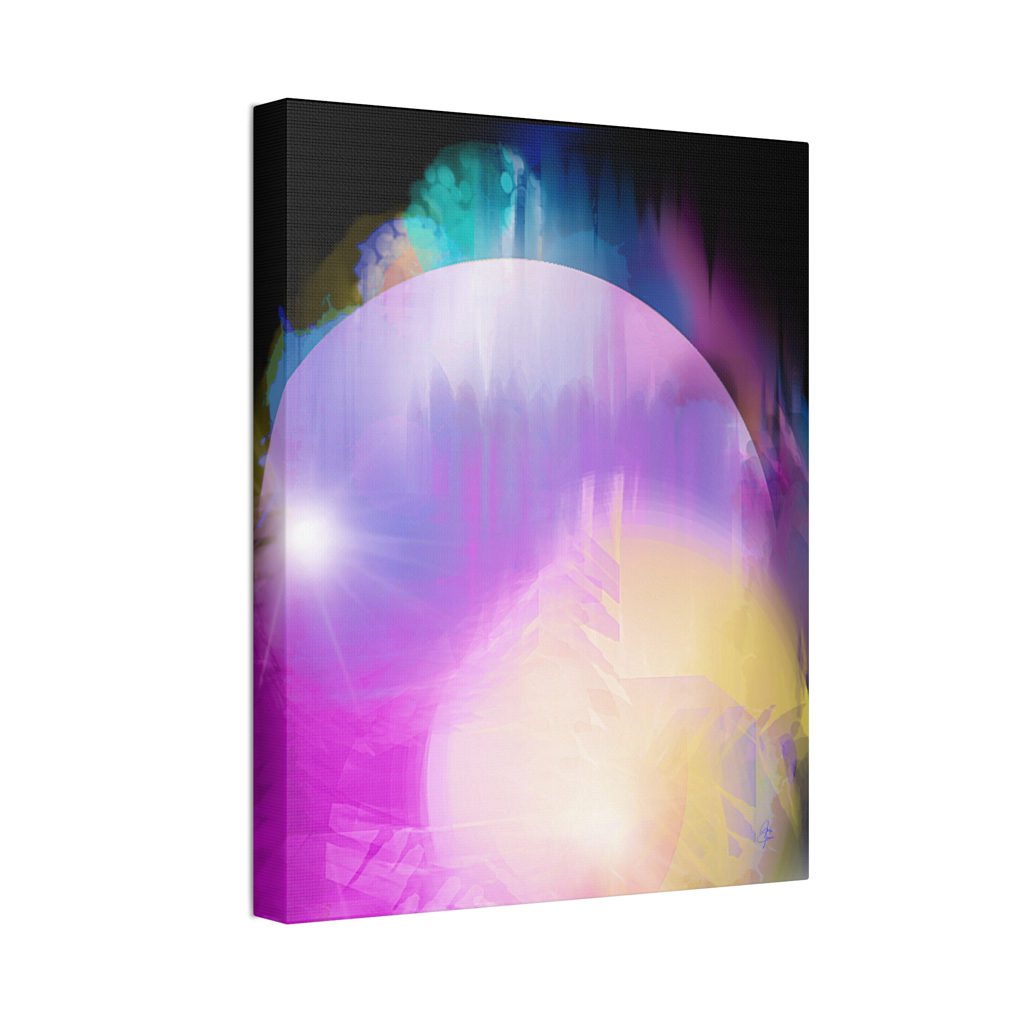 Abstract Aurora Canvas Print — Vibrant Pink & Purple Stretched Wall Art