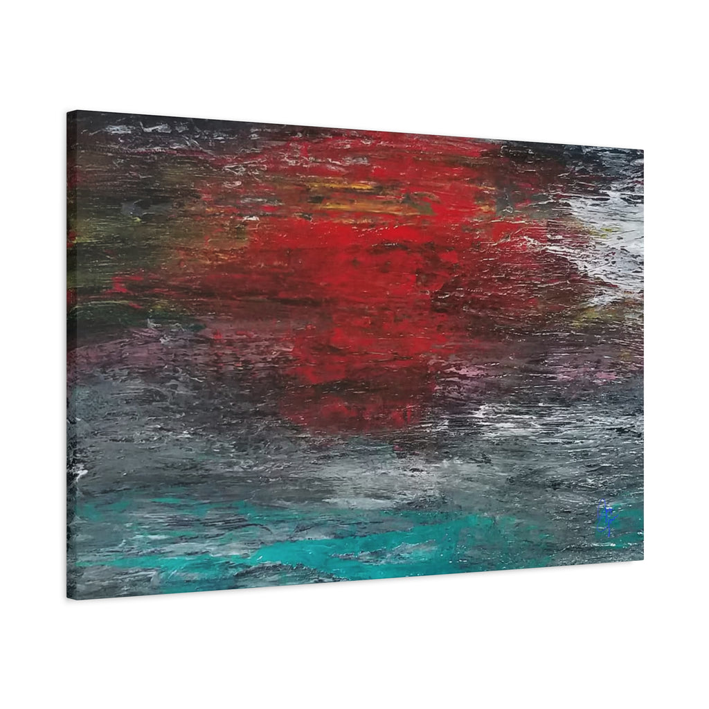 Abstract Red Horizon Matte Canvas Wall Art, Stretched 1.25"