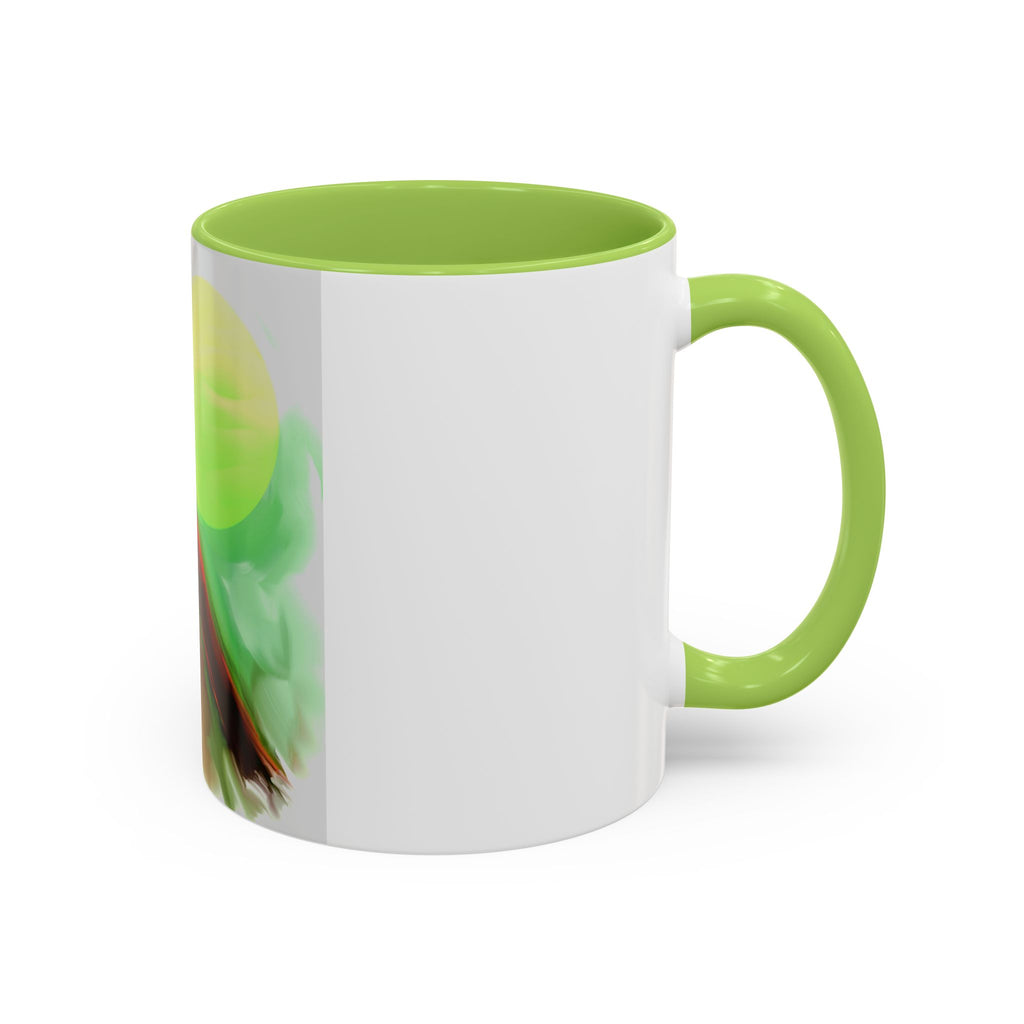 Cardinal Bird Accent Coffee Mug — Red Cardinal Sunrise Art Ceramic Mug (11/15 oz)