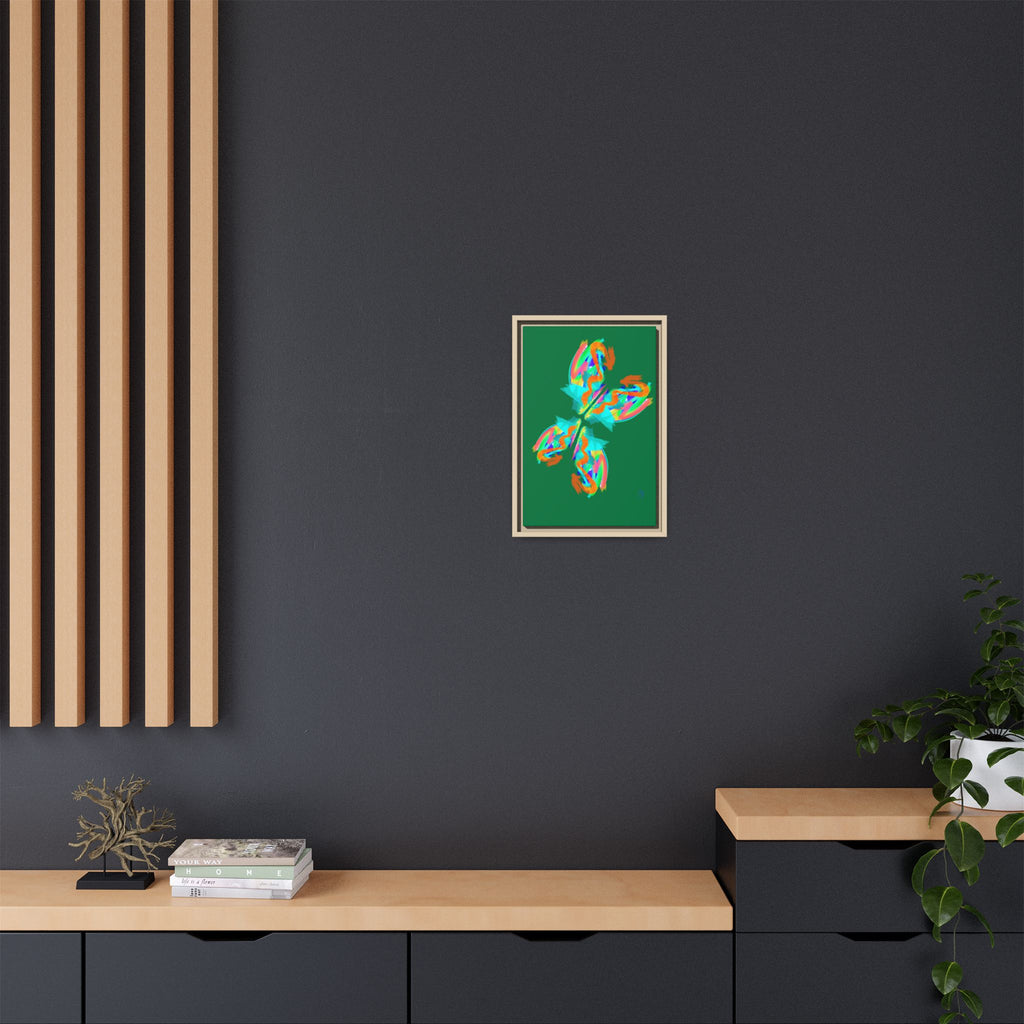 Framed Matte Canvas — Neon Abstract Butterfly Wall Art