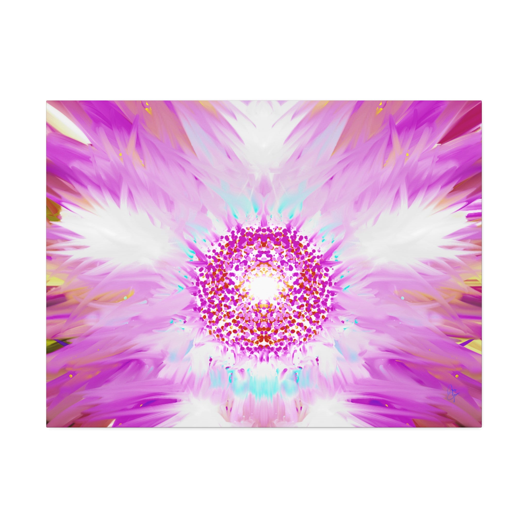 Pink Floral Mandala Canvas Print — Stretched Wall Art