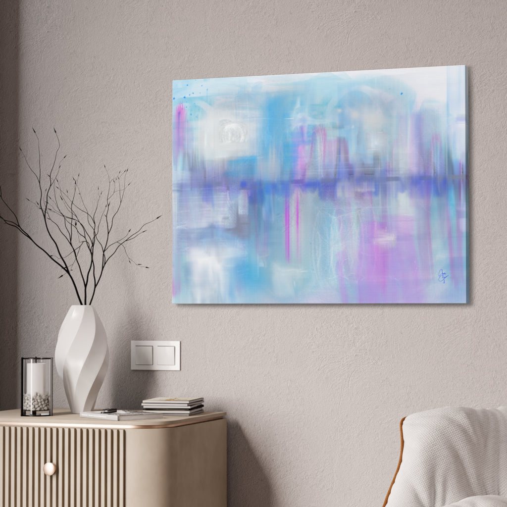 Abstract Pastel Cityscape Canvas Print — Stretched 1.5"