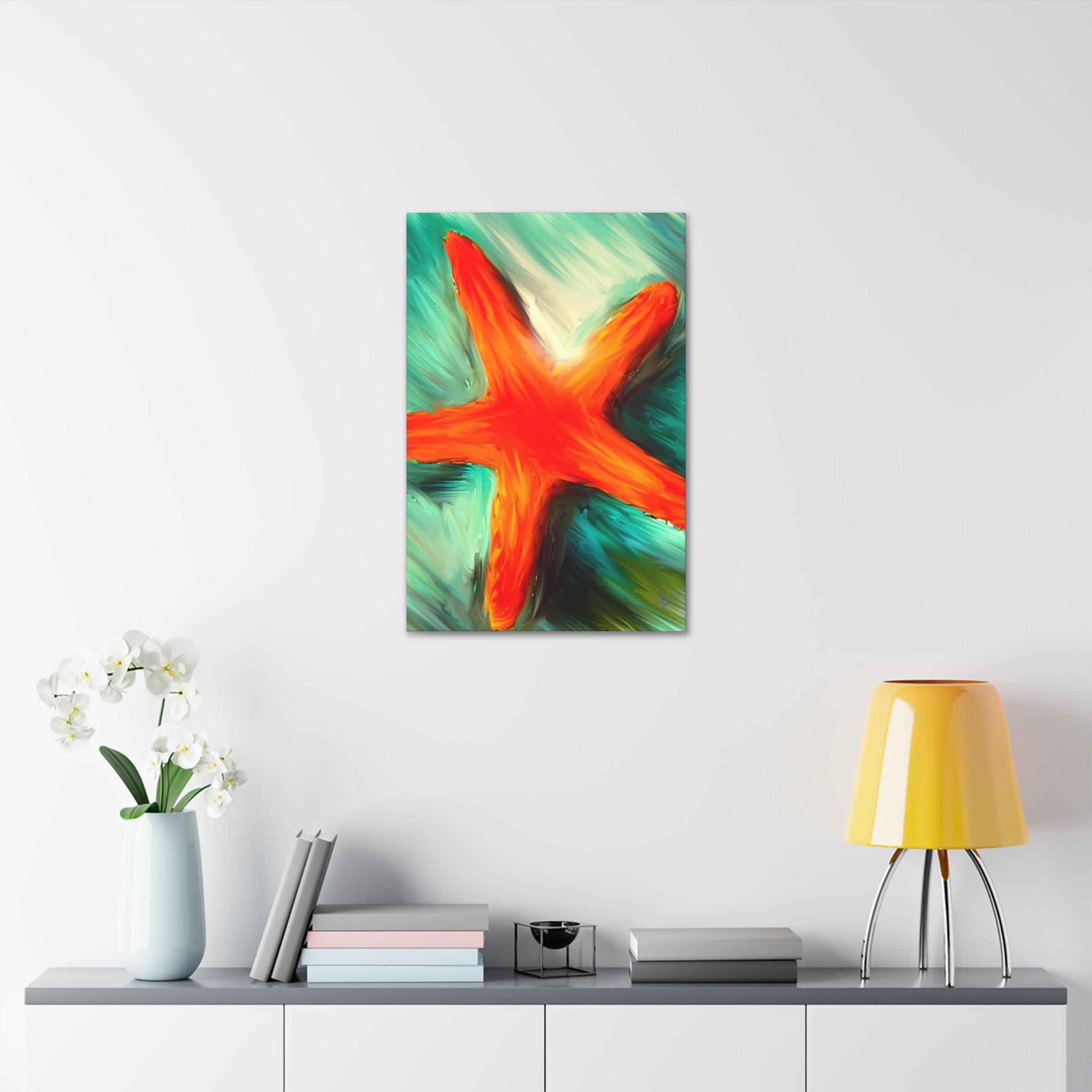Starfish Wall Art Canvas — Stretched 1.5" Coastal Beach Décor
