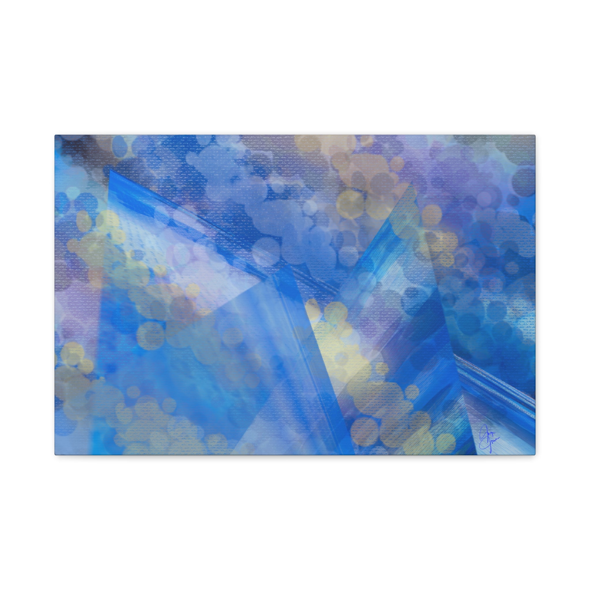 Abstract Blue Bokeh Matte Canvas Wall Art