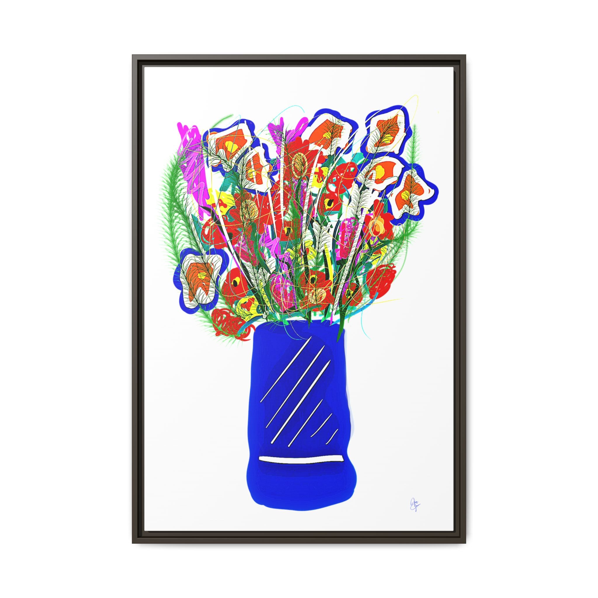 Floral Bouquet Matte Canvas Print — Framed Wall Art