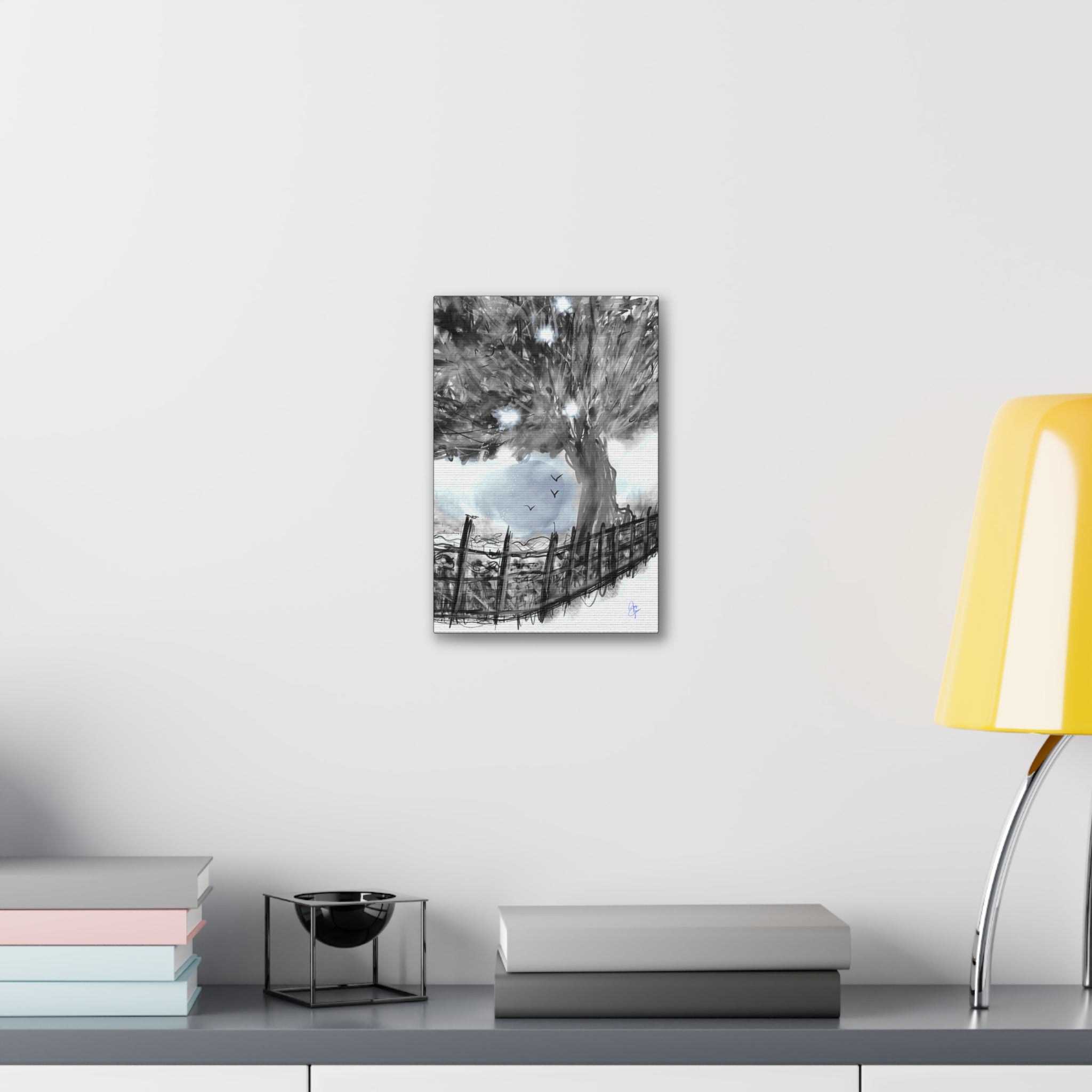 Abstract Tree Canvas Print — Black & White or Vibrant Color