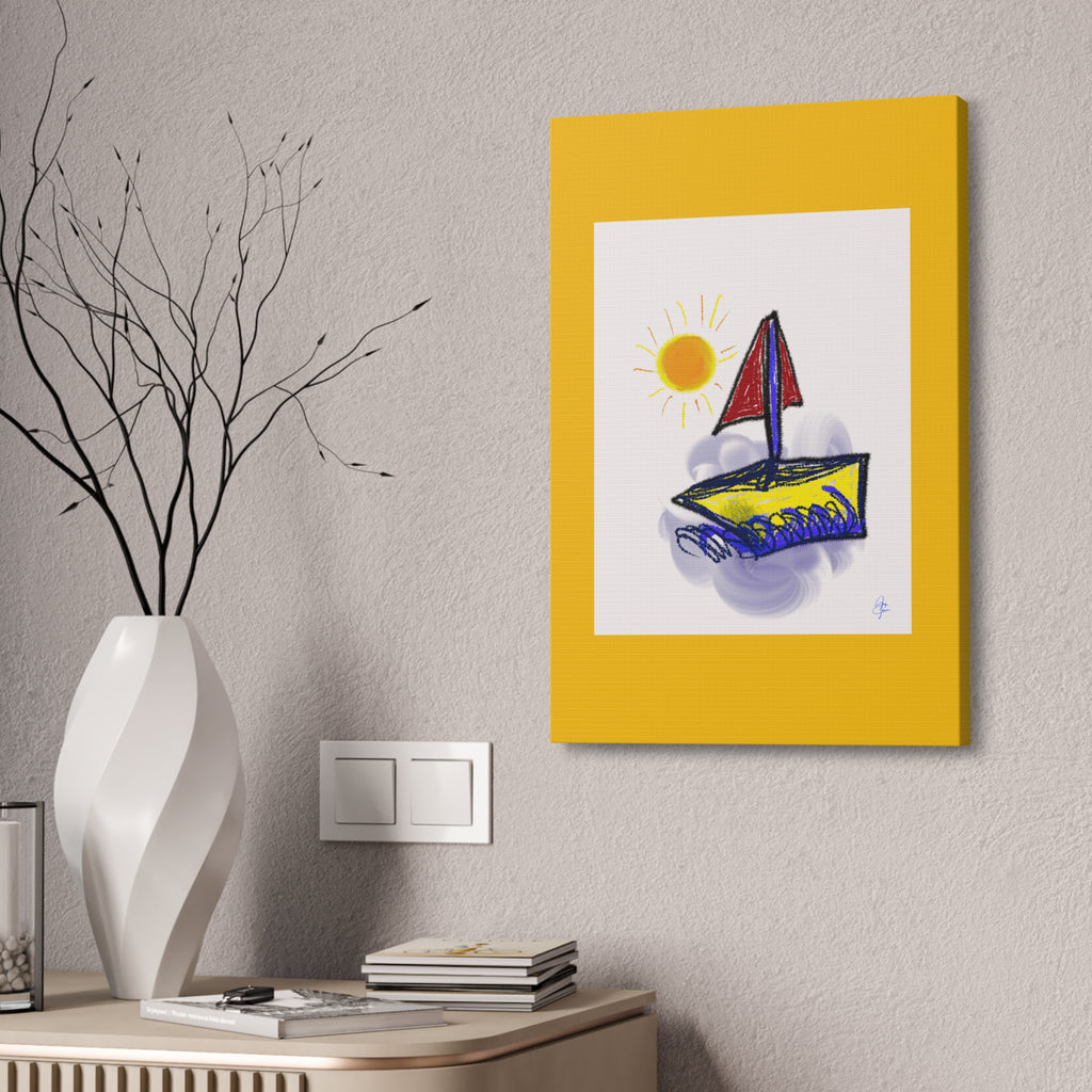 Whimsical Sailboat Canvas — Child's Room Wall Art