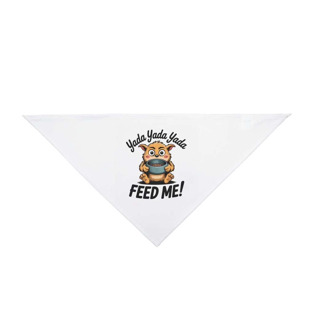 Cute Cartoon Pet Bandana – Yada Yada Yada, Feed Me! - Ideal for Dog Lovers and Pet Celebrations