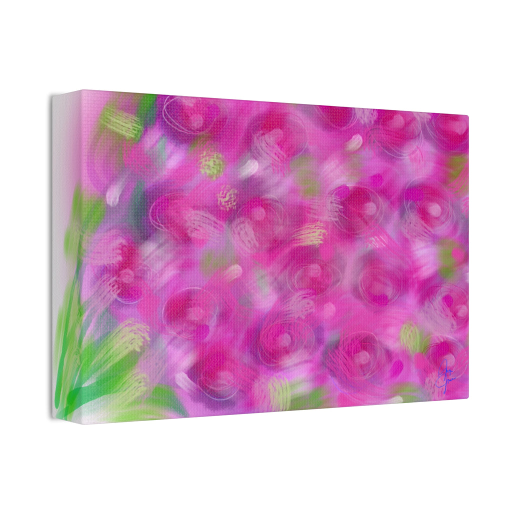 Pink Floral Abstract Canvas Print — Stretched 1.5" Wall Art