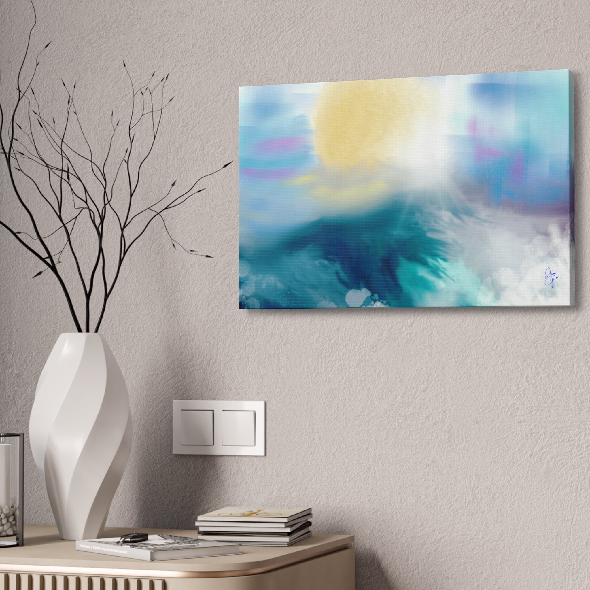 Ocean Sunrise Abstract Canvas Print — Stretched 1.5"