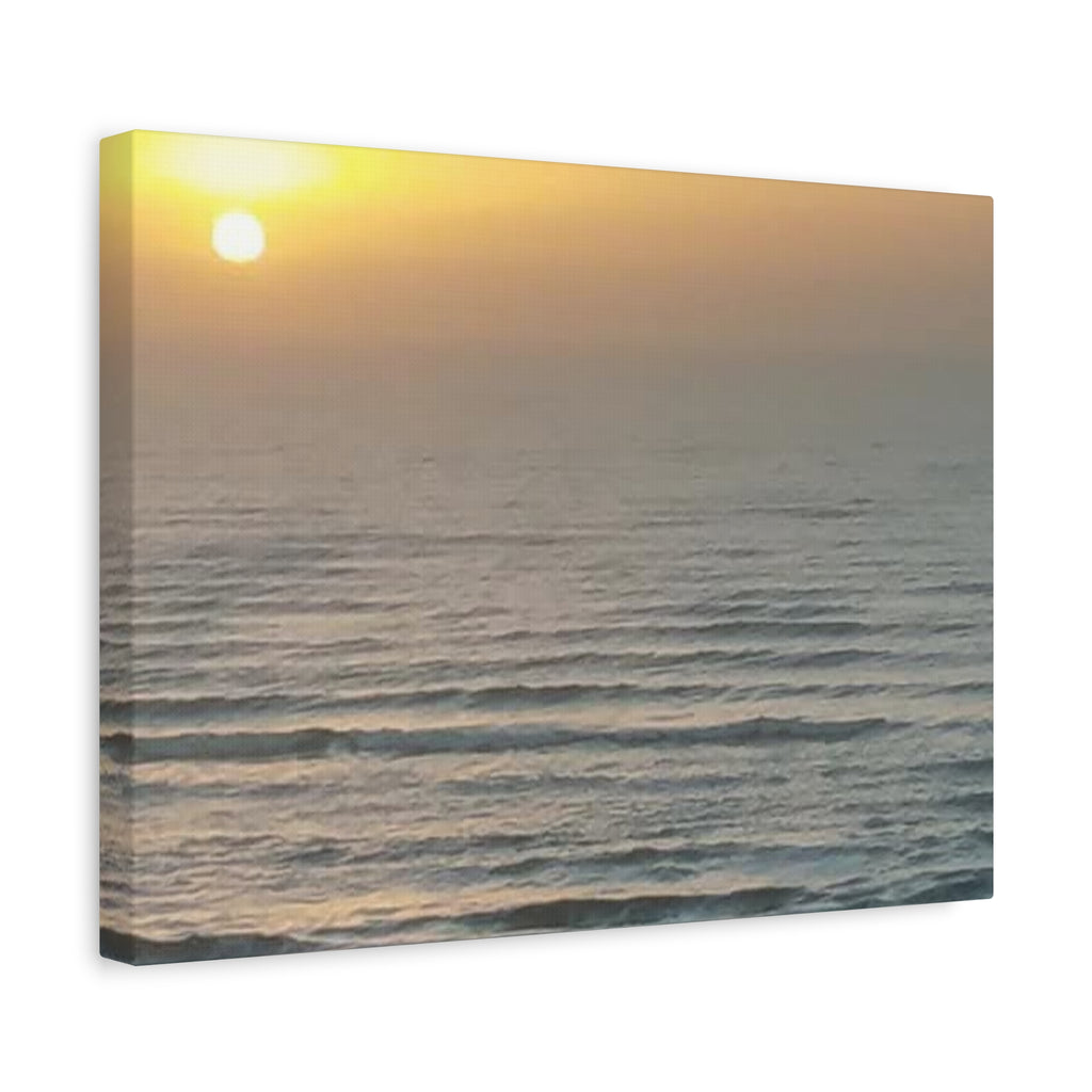 Sunrise Ocean Waves Matte Canvas Print — Stretched 1.25" Wall Art