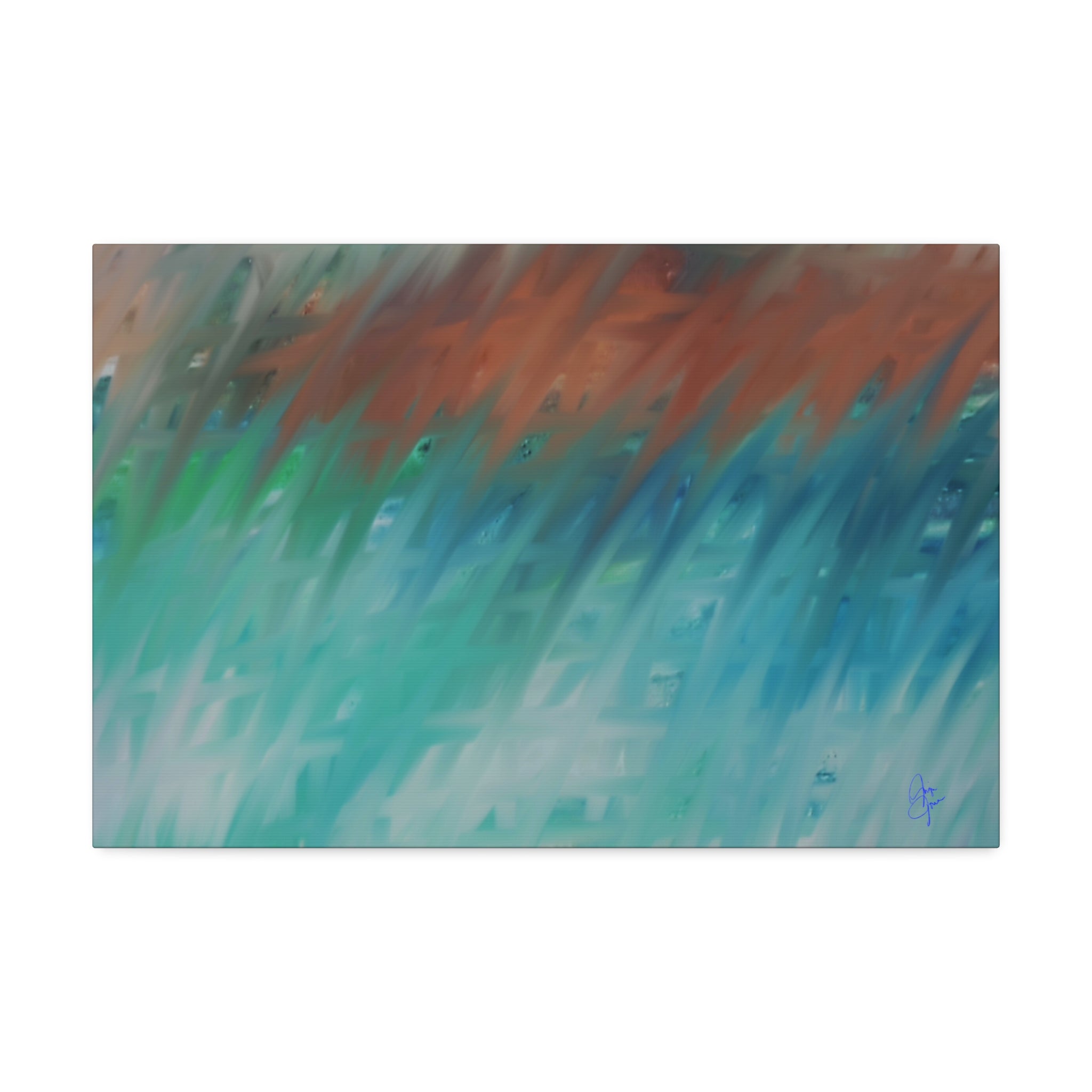 Ocean Breeze Abstract Canvas - Stretched 1.5" Wall Art