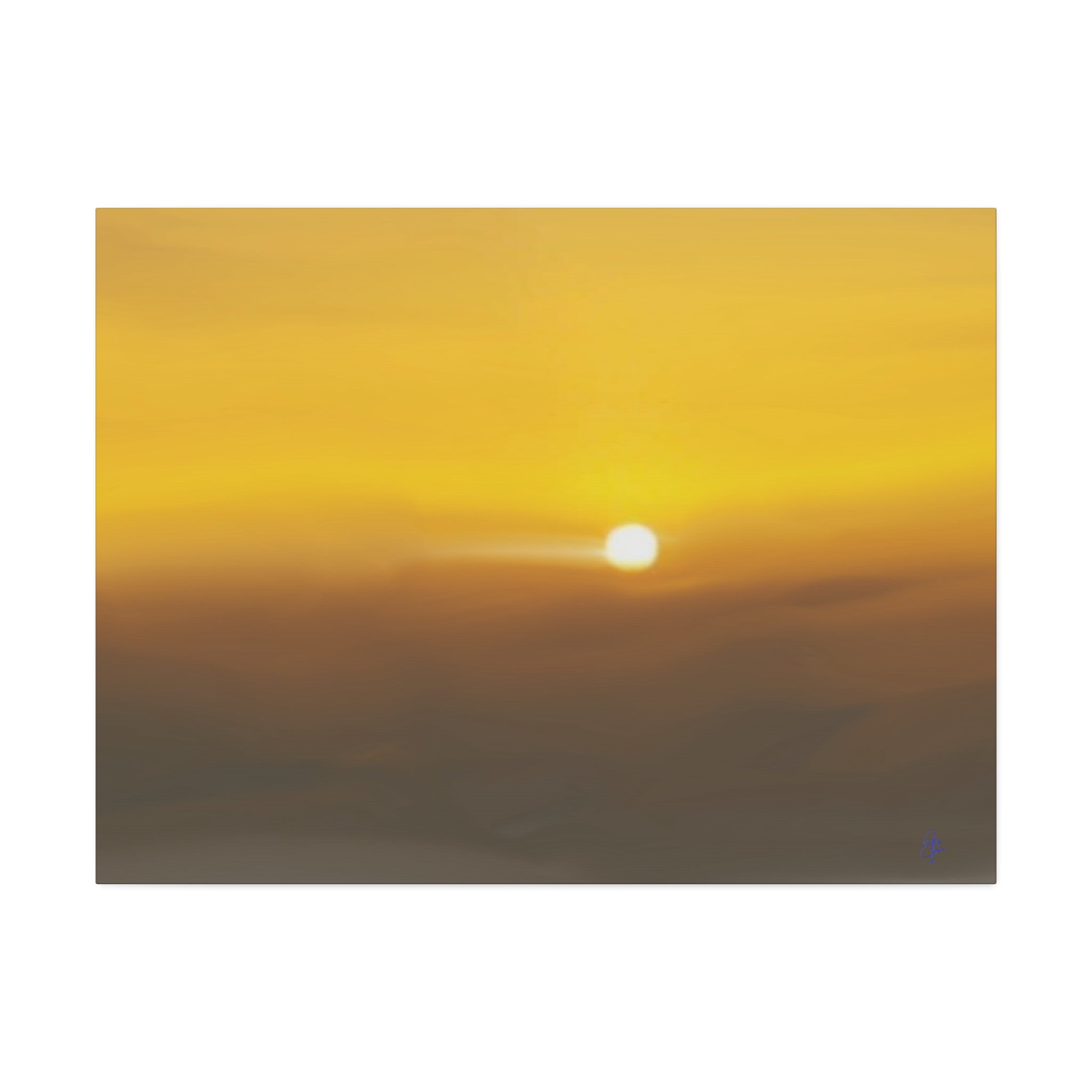 Golden Sunrise Canvas Wall Art — Tranquil Sunrise Stretched Canvas