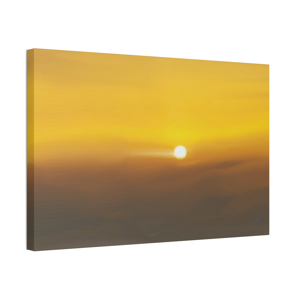 Golden Sunrise Canvas Wall Art — Tranquil Sunrise Stretched Canvas