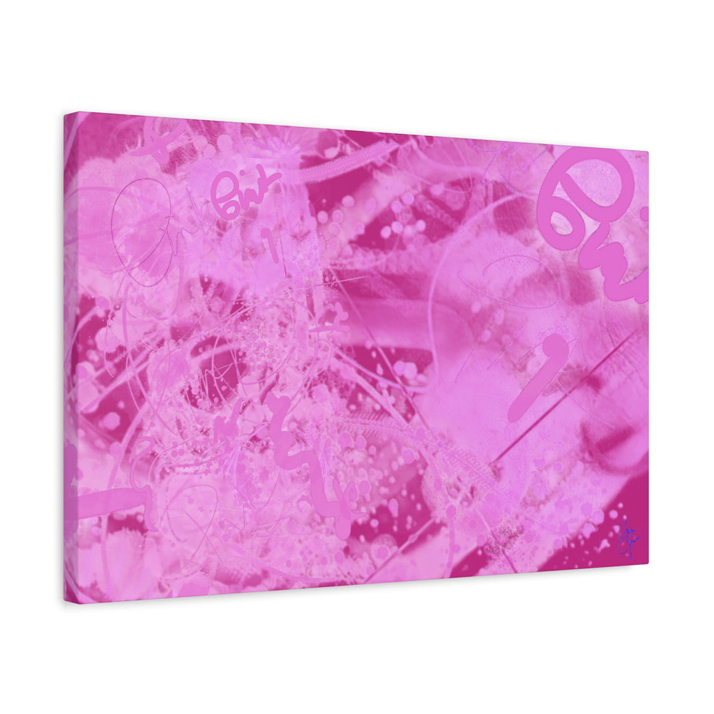 Pink Abstract Graffiti Matte Canvas
