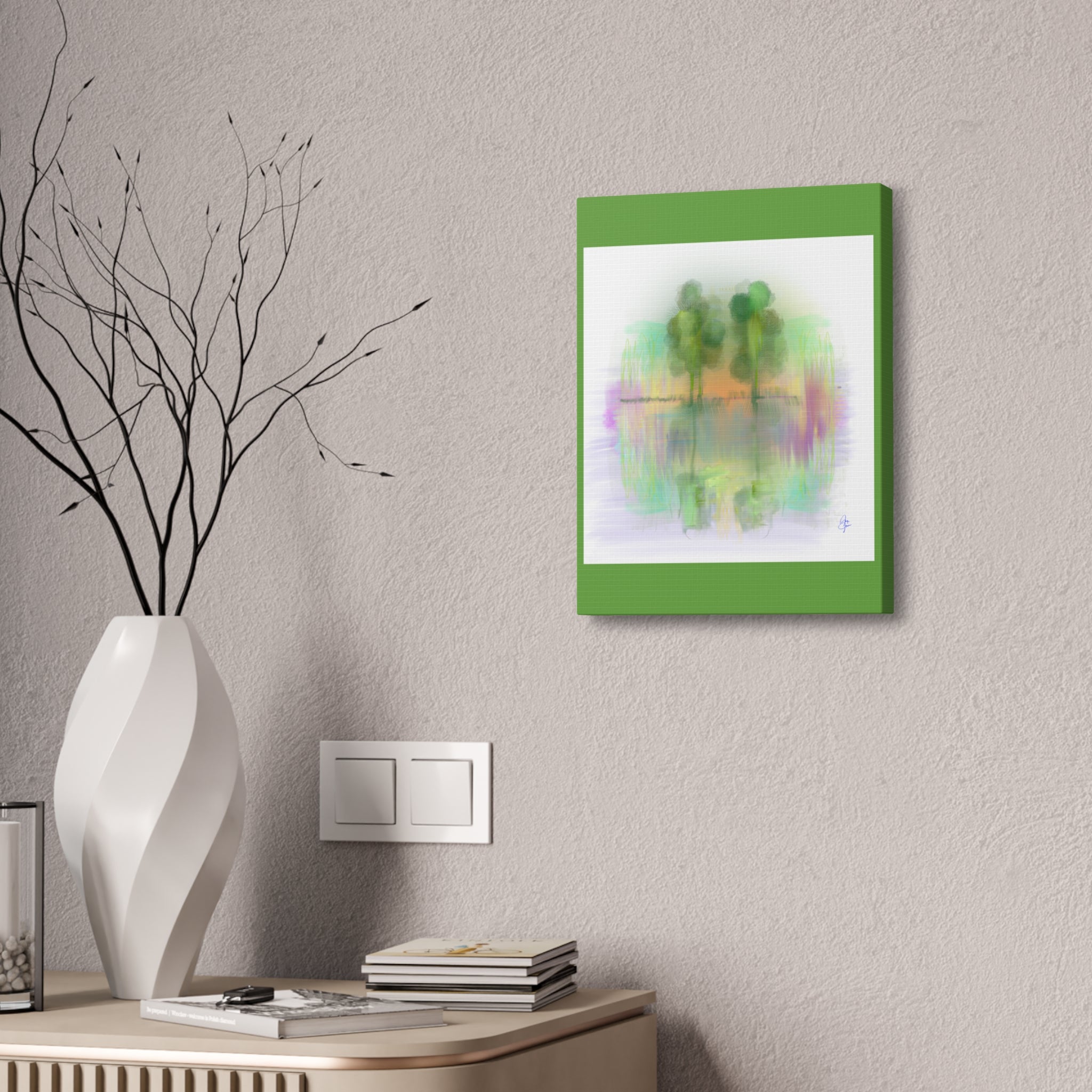 Serene Pastel Trees Canvas Print — Stretched 1.5"