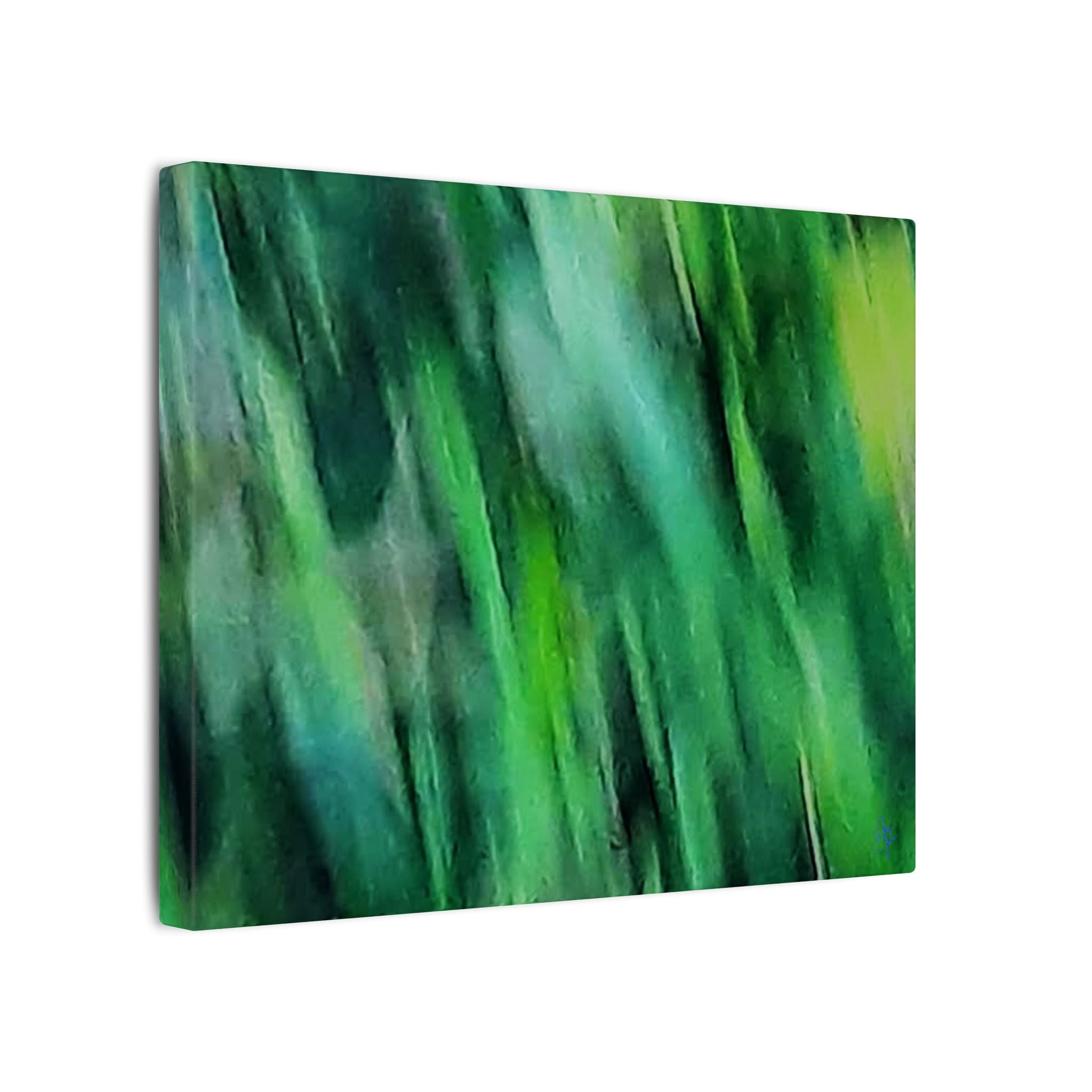 Green Abstract Blur Canvas Wall Art — Vibrant Nature-Inspired Matte Print