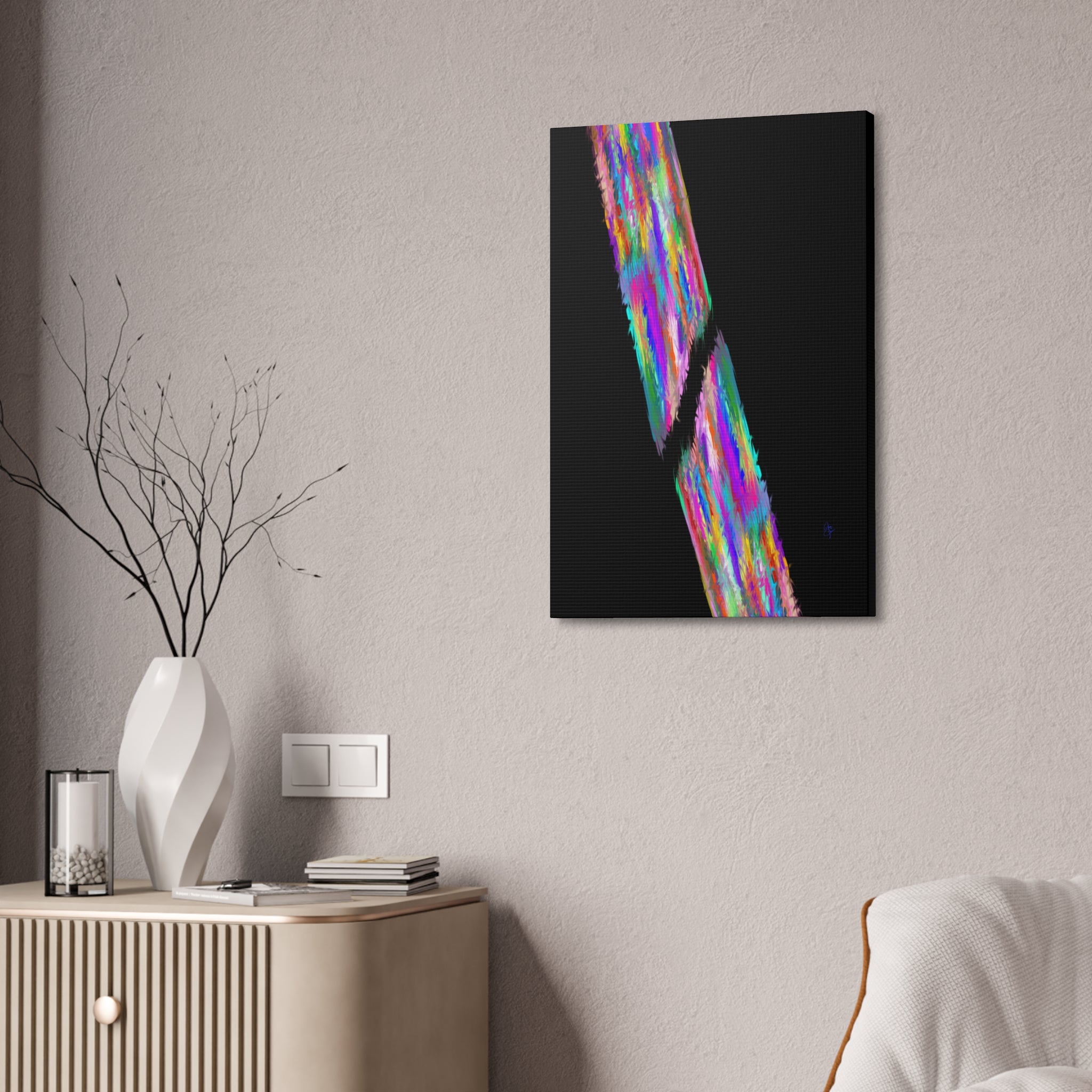 Abstract Rainbow Streak Canvas