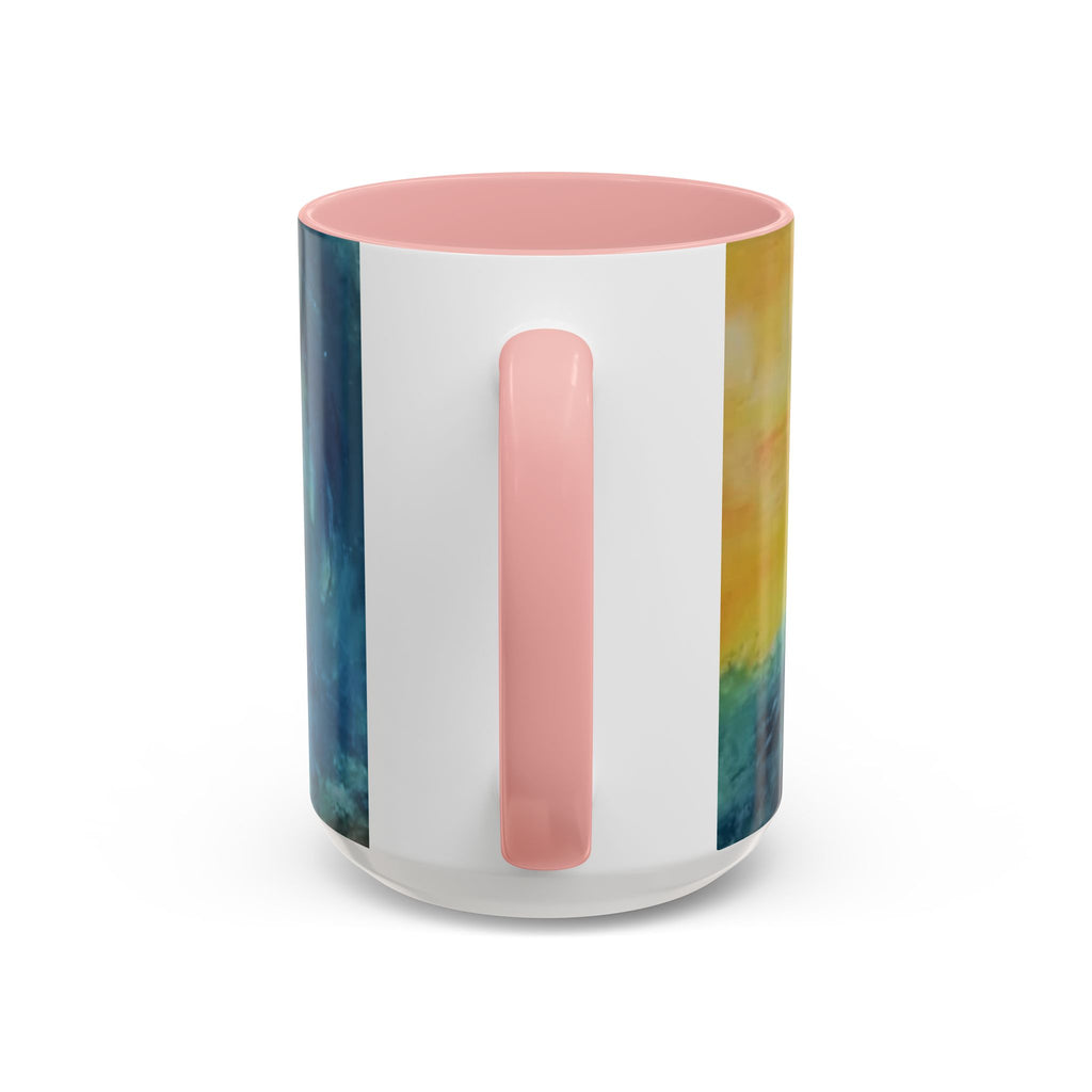 Ocean Wave Art Coffee Mug — Blue/Teal Abstract Accent Mug (11/15oz)