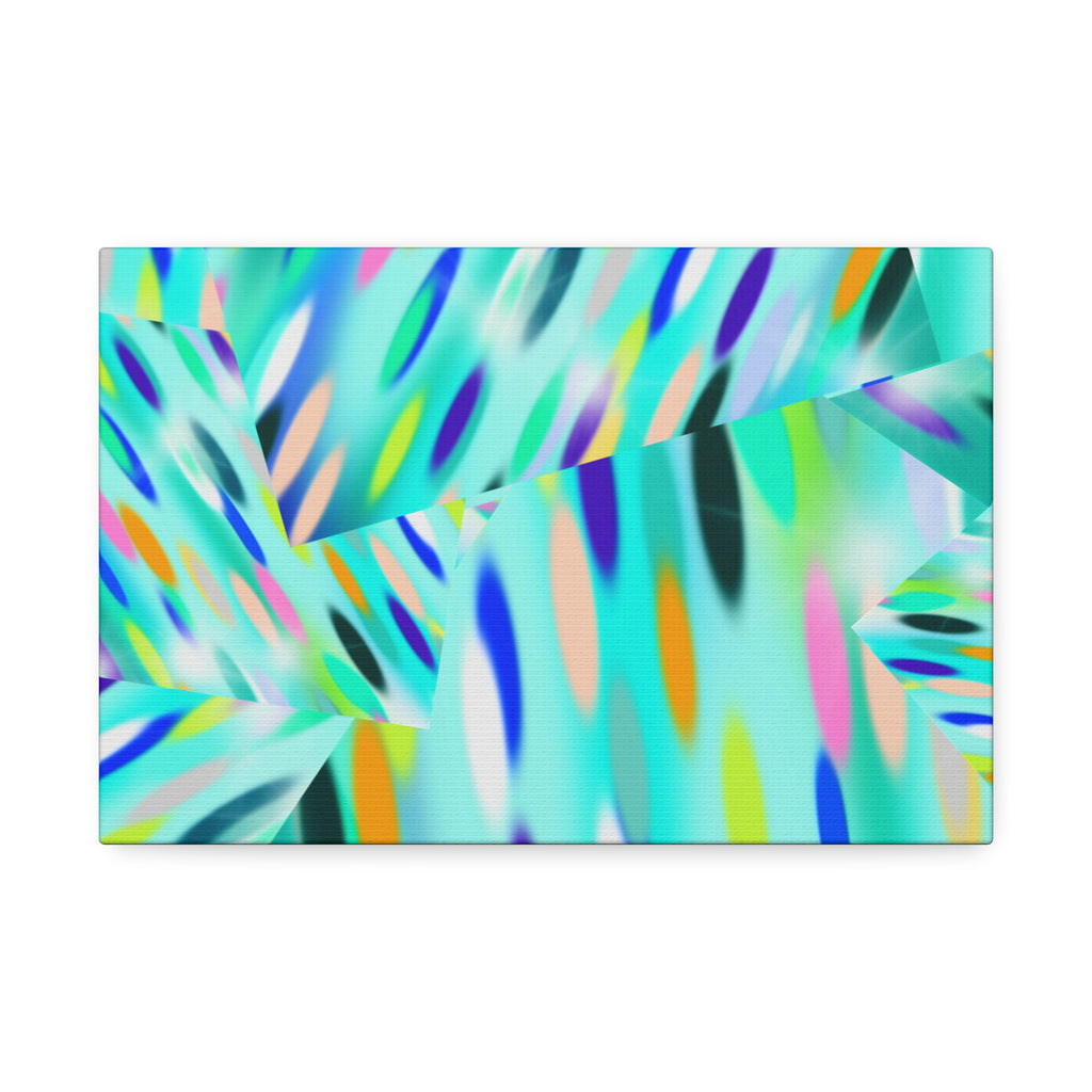 Abstract Aqua Canvas Print — Turquoise Geometric Art on Stretched 1.5" Canvas
