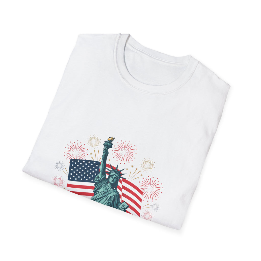 T-Shirt — "Happy 250th Birthday America" Statue of Liberty & Flag Patriotic Tee