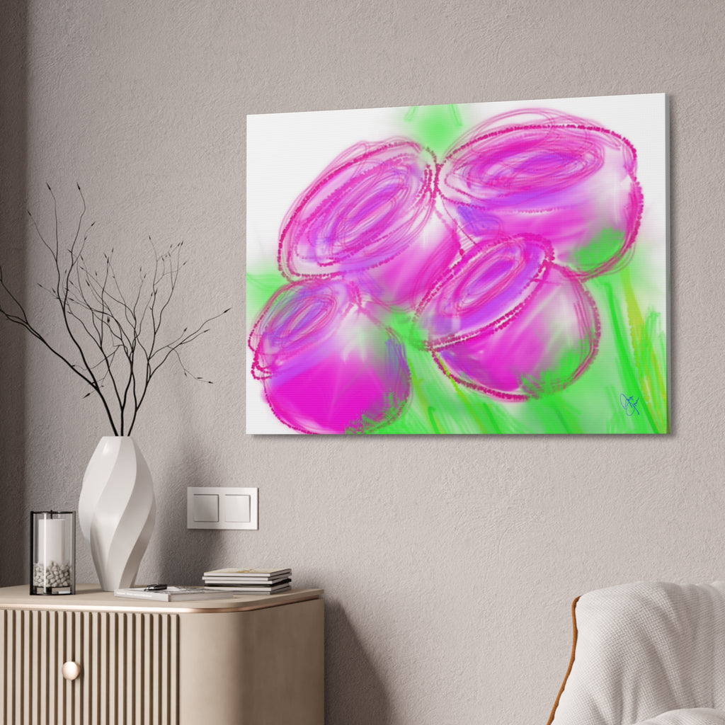 Pink Bloom Abstract Canvas