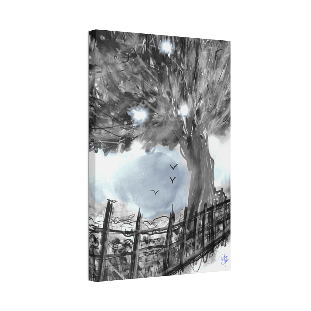 Abstract Tree Canvas Print — Black & White or Vibrant Color