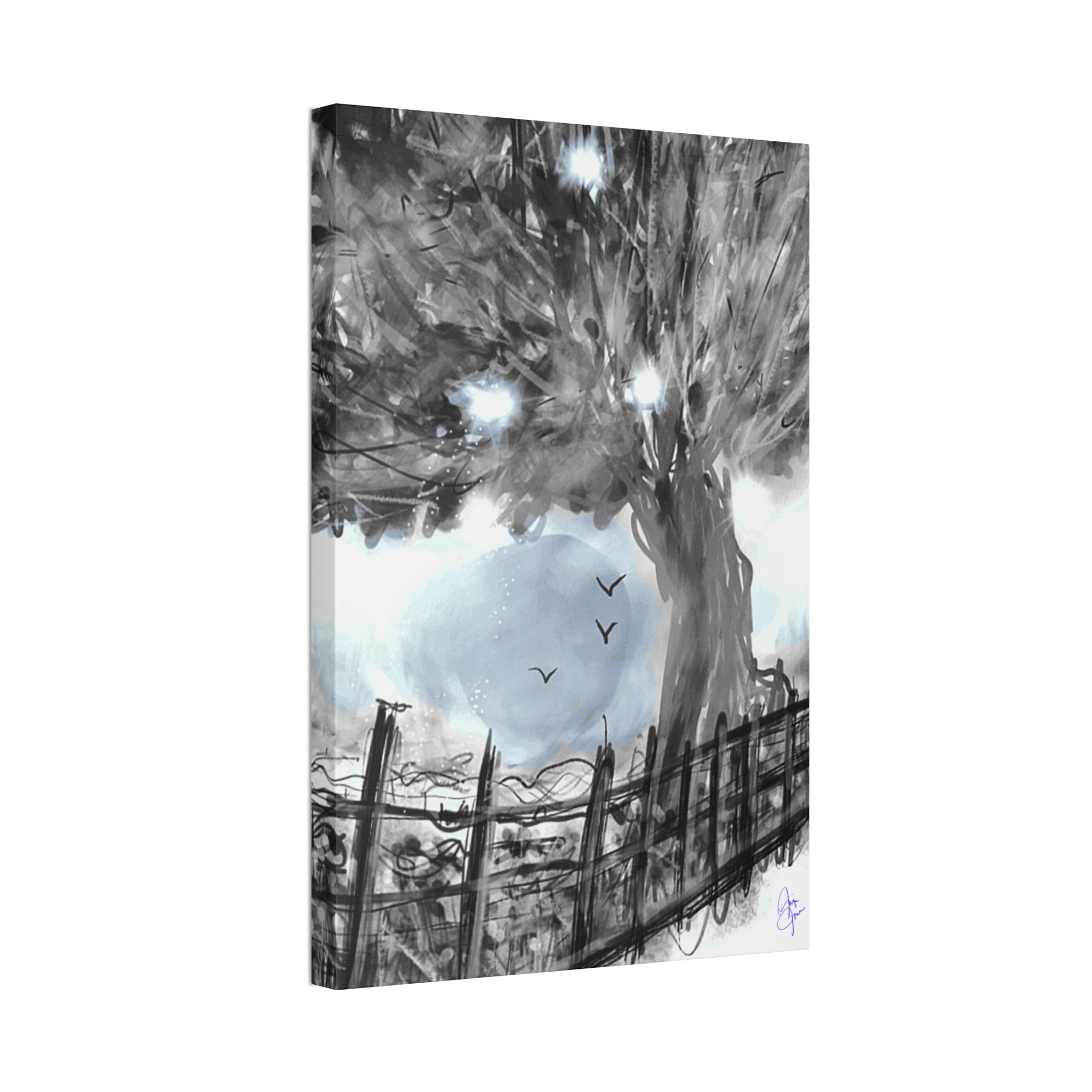 Abstract Tree Canvas Print — Black & White or Vibrant Color