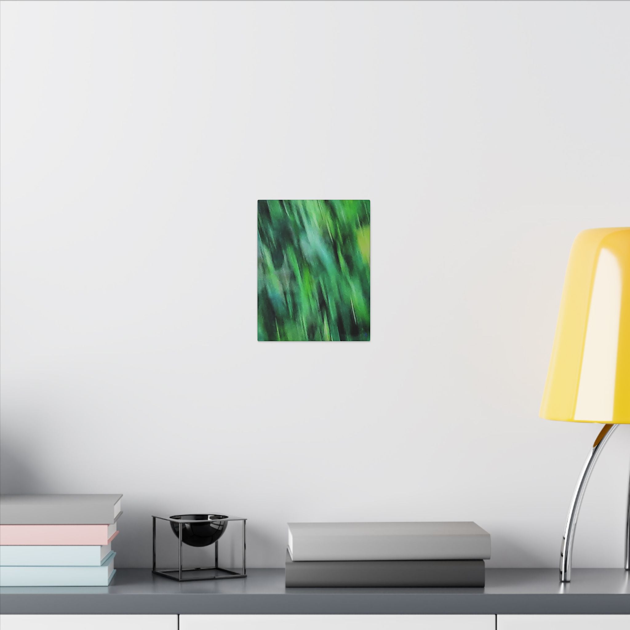 Green Abstract Blur Canvas Wall Art — Vibrant Nature-Inspired Matte Print