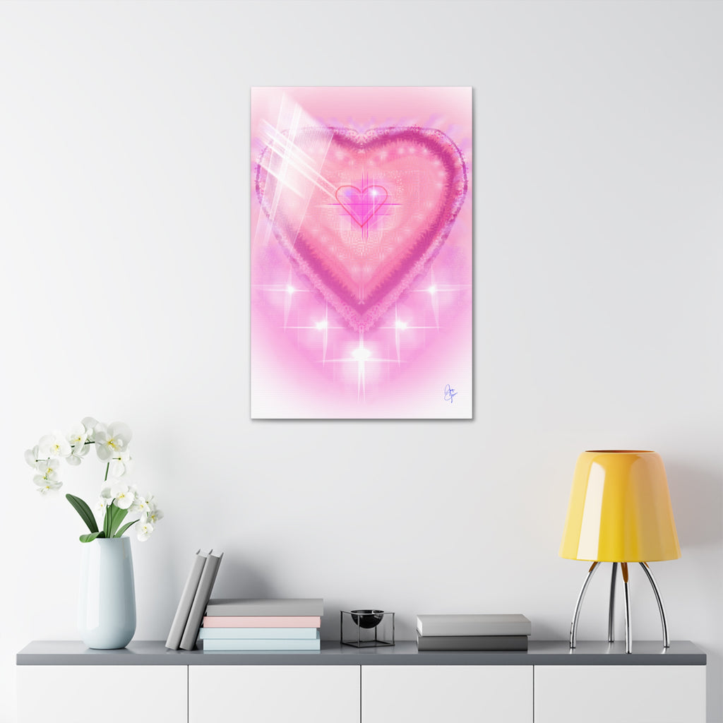Pink Heart Canvas Wall Art — Romantic Valentine’s Decor