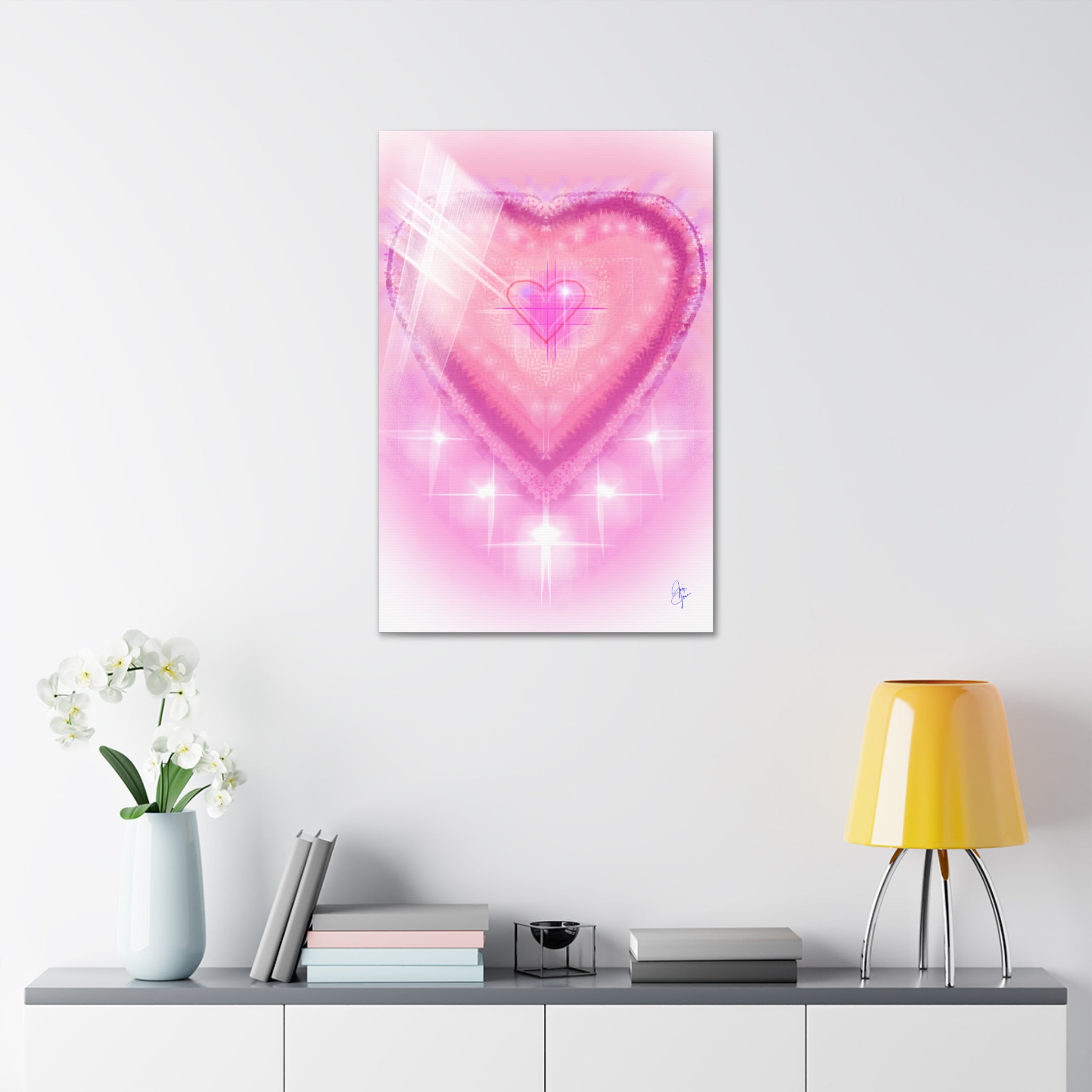 Pink Heart Canvas Wall Art — Romantic Valentine’s Decor