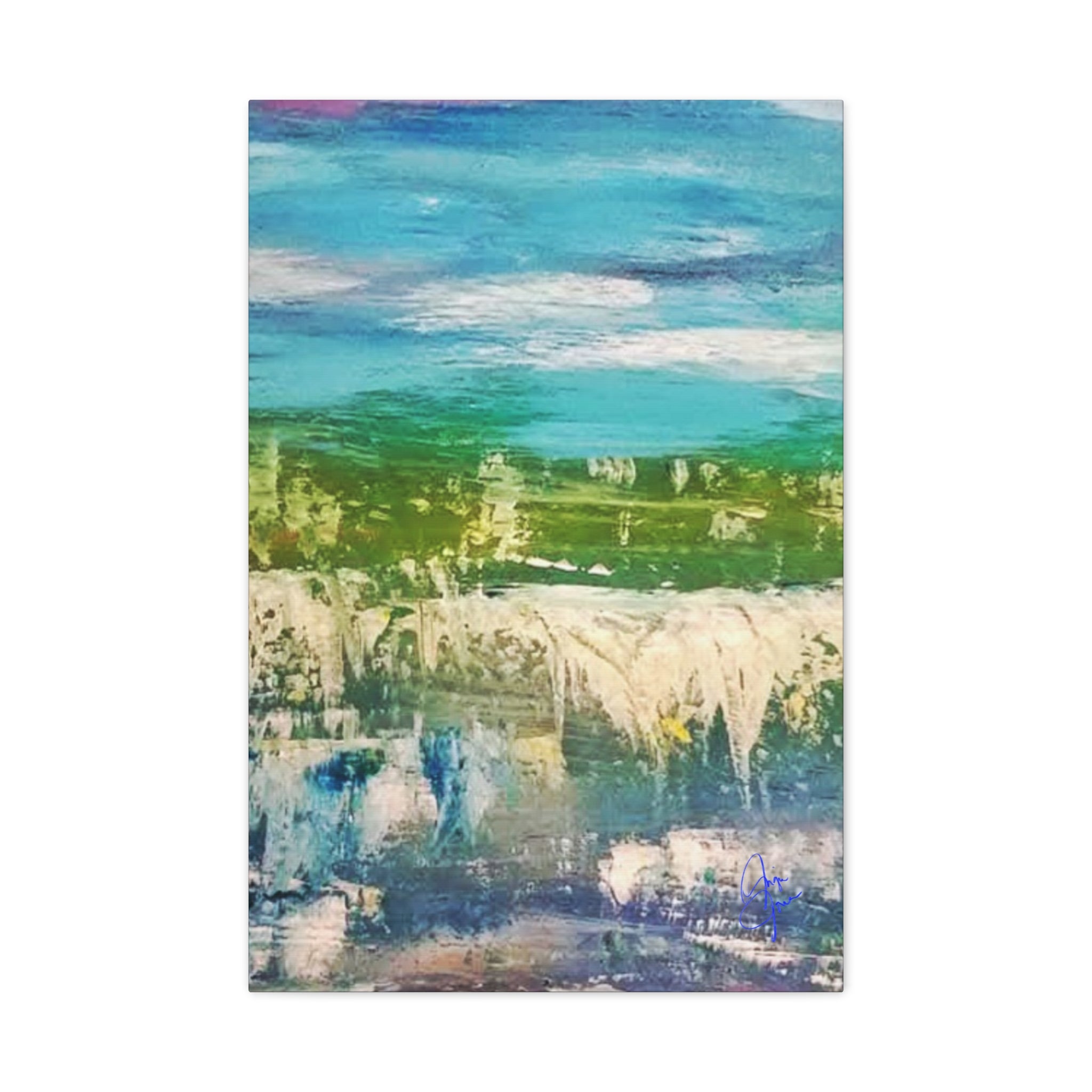 Coastal Abstract Landscape Matte Canvas Print — Stretched 1.25"