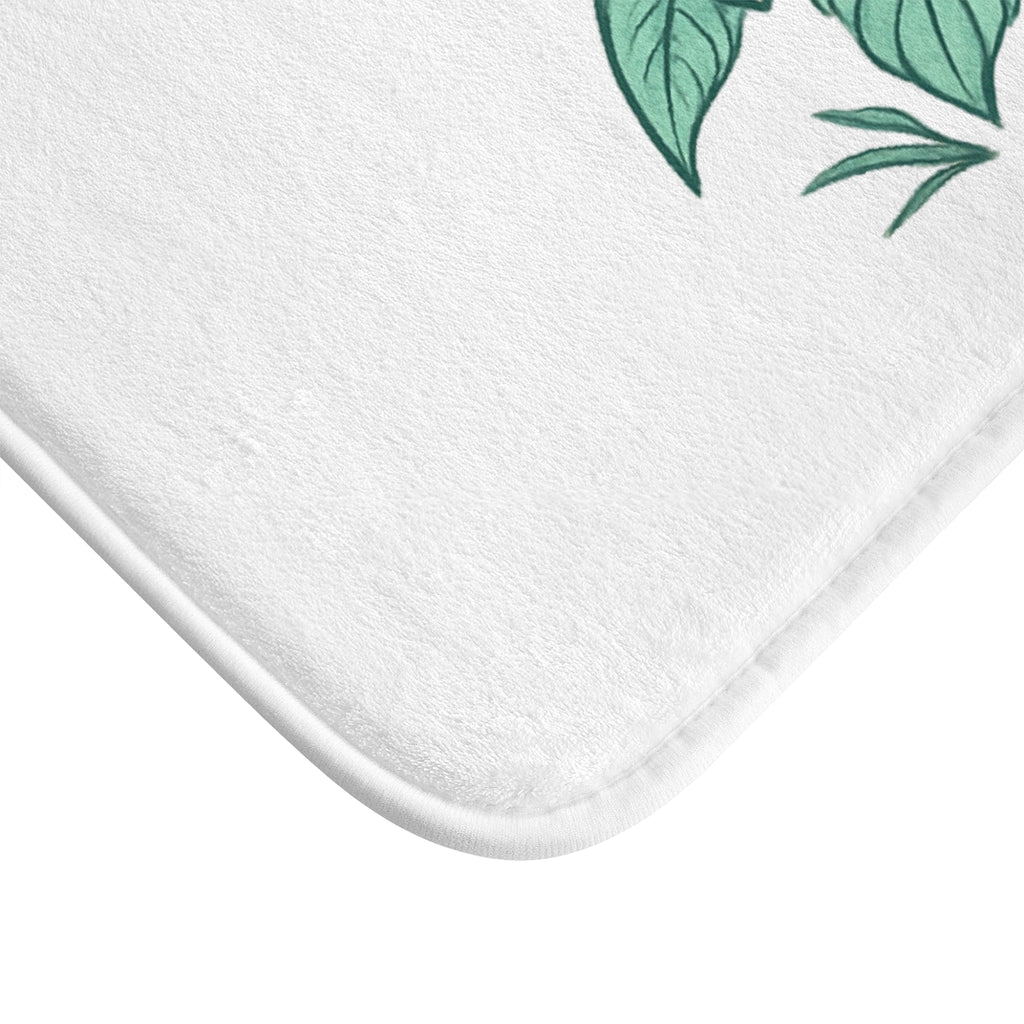 Tropical Hibiscus Bath Mat - Floral Beach Shell Bathroom Rug