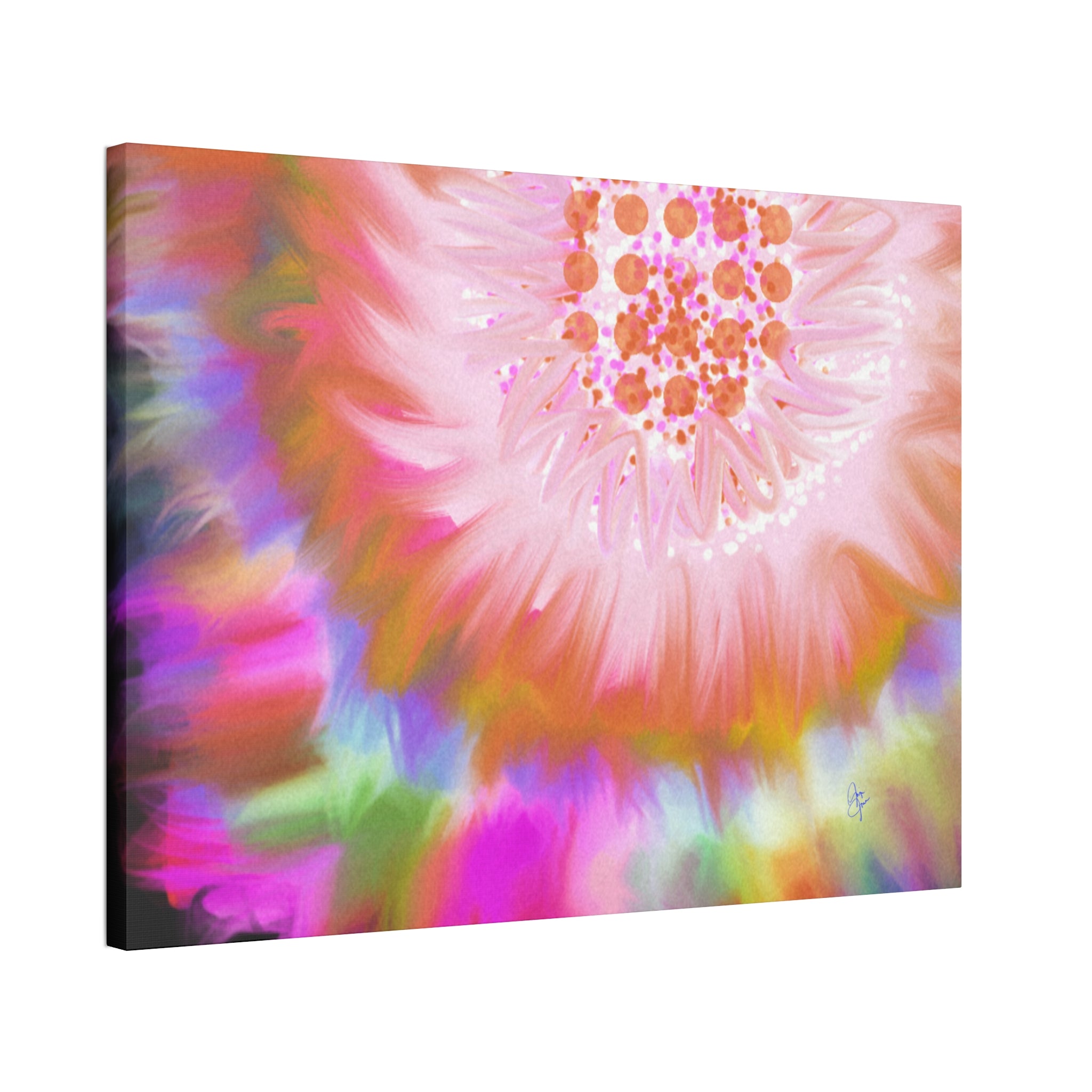 Abstract Floral Burst Canvas Stretched 1.5" — Colorful Sunflower Wall Art