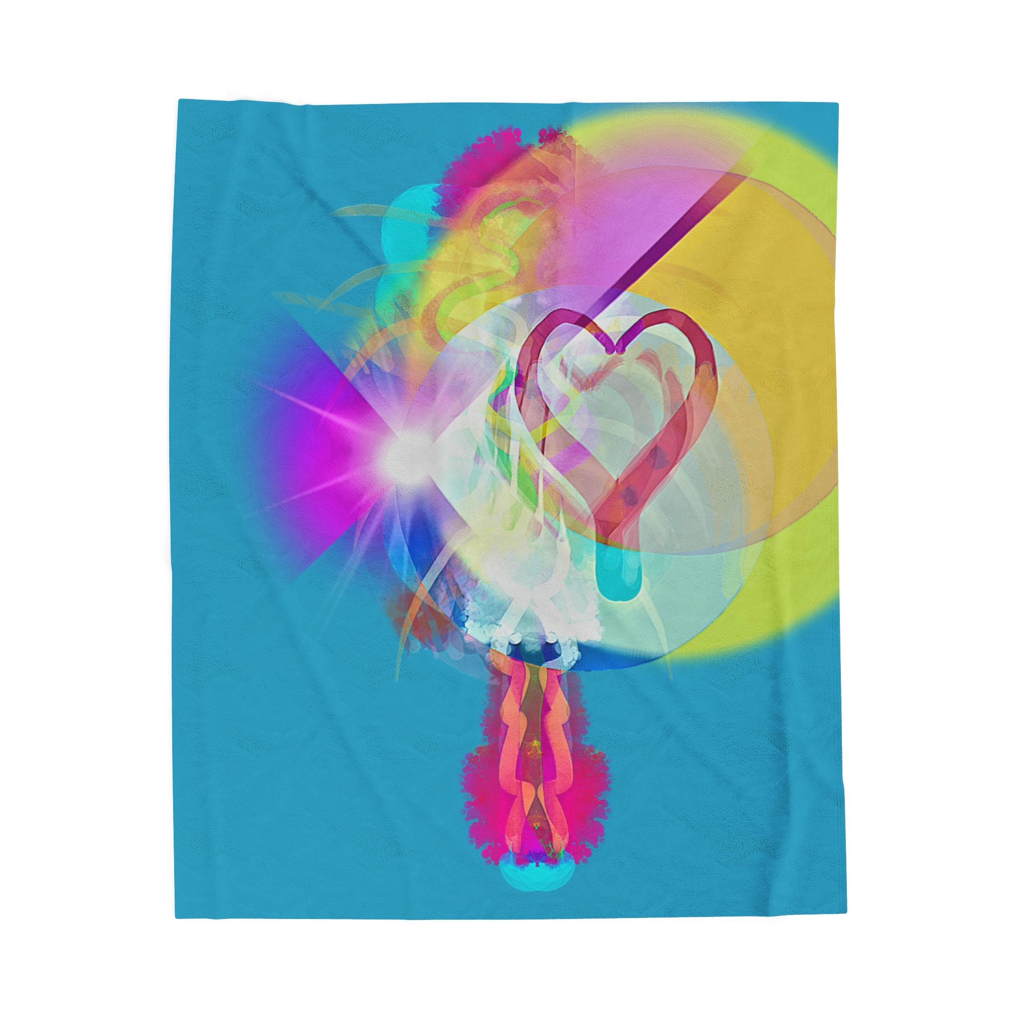 Colorful Heart Dream Velveteen Plush Blanket "God's Love"– Cozy Abstract Love Throw
