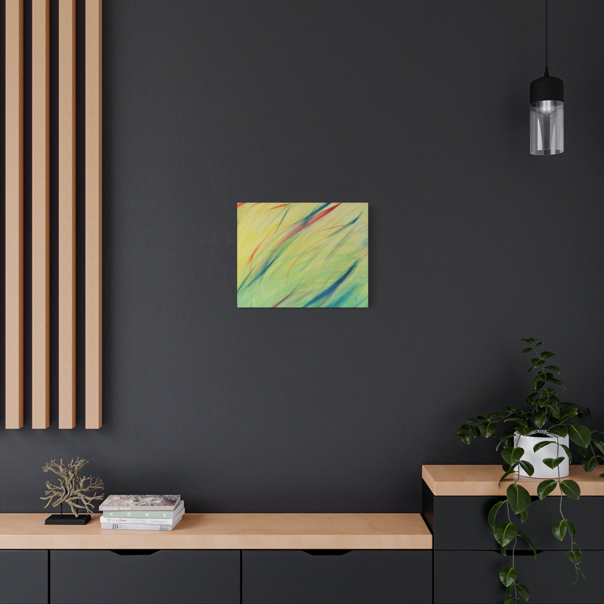 Abstract Windblown Grasses Matte Canvas Wall Art