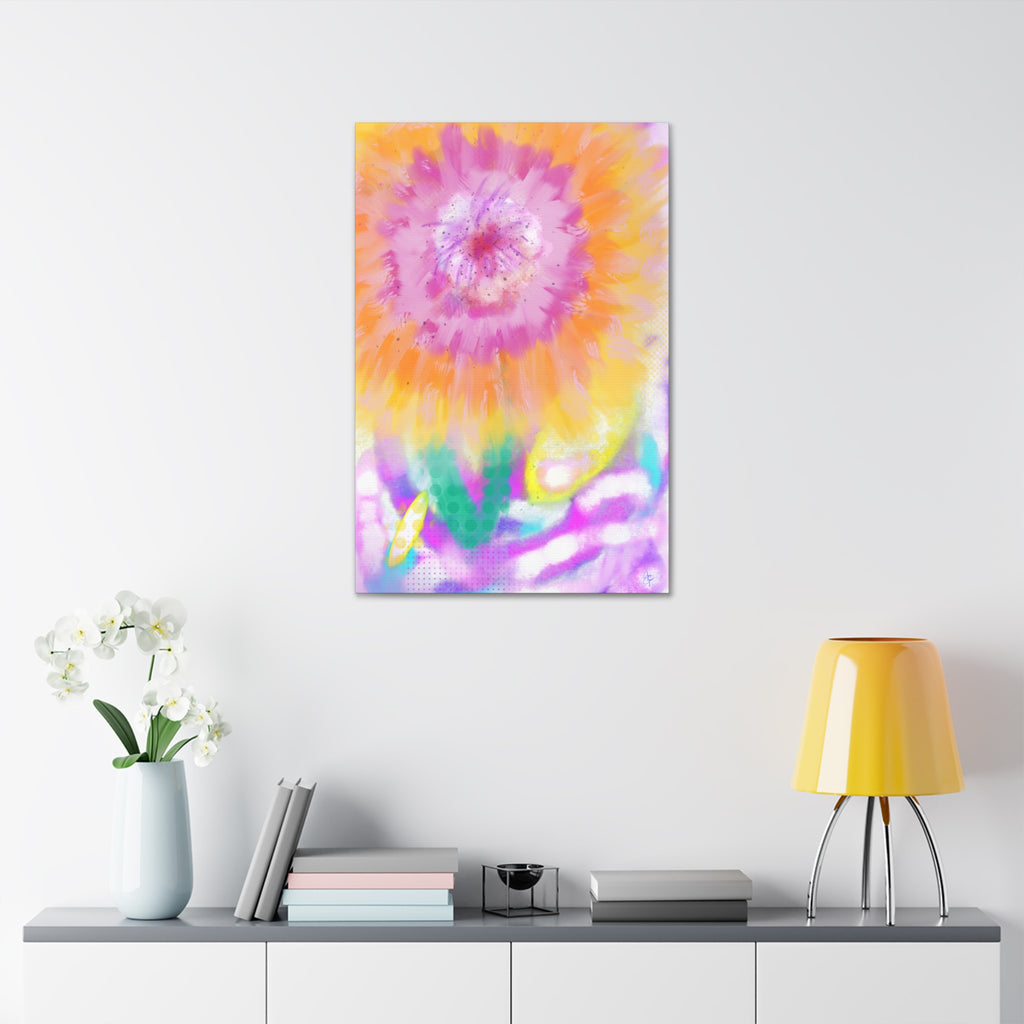 Vibrant Sunburst Floral Canvas
