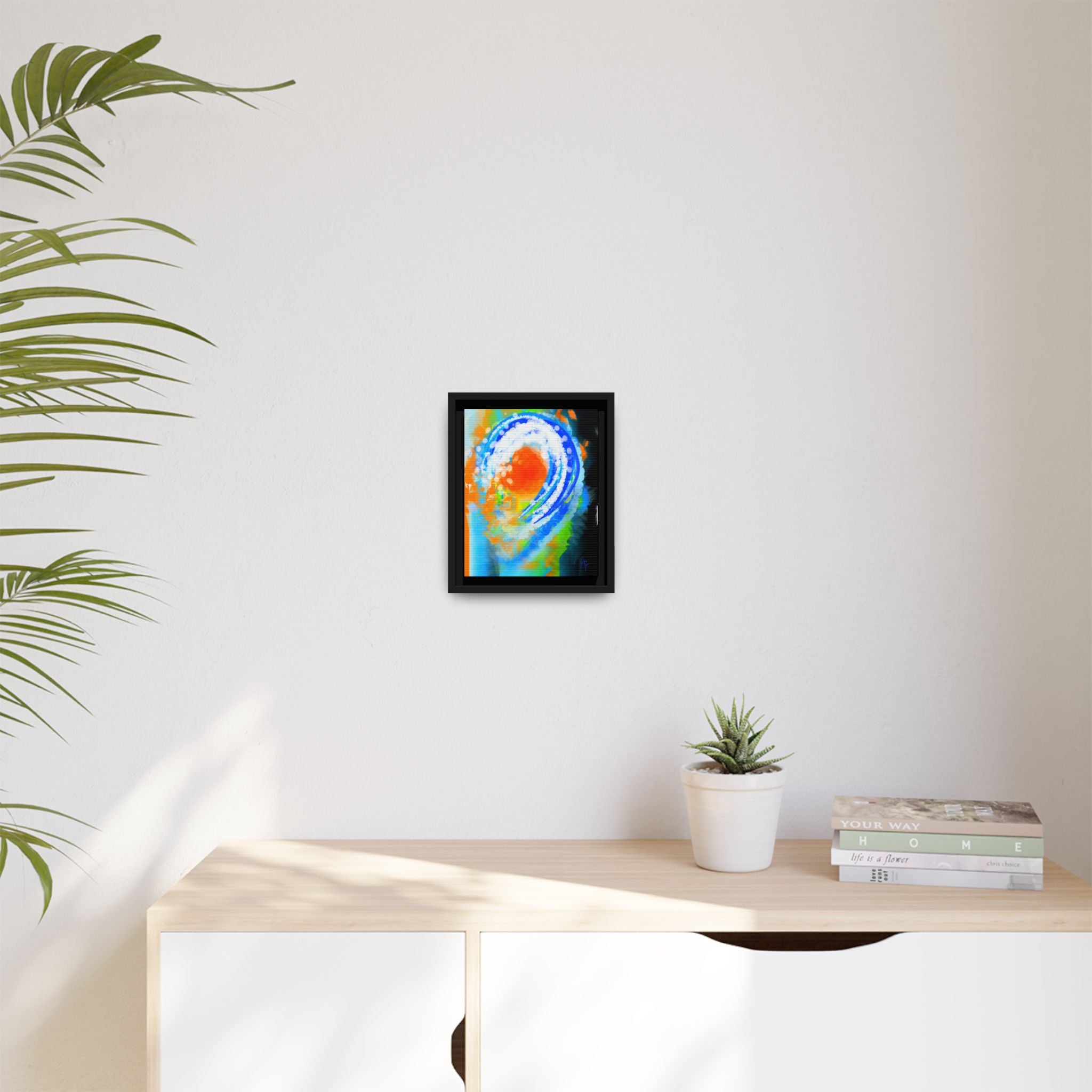 Abstract Ocean Wave Matte Canvas Print — Framed Multi‑Color Wall Art