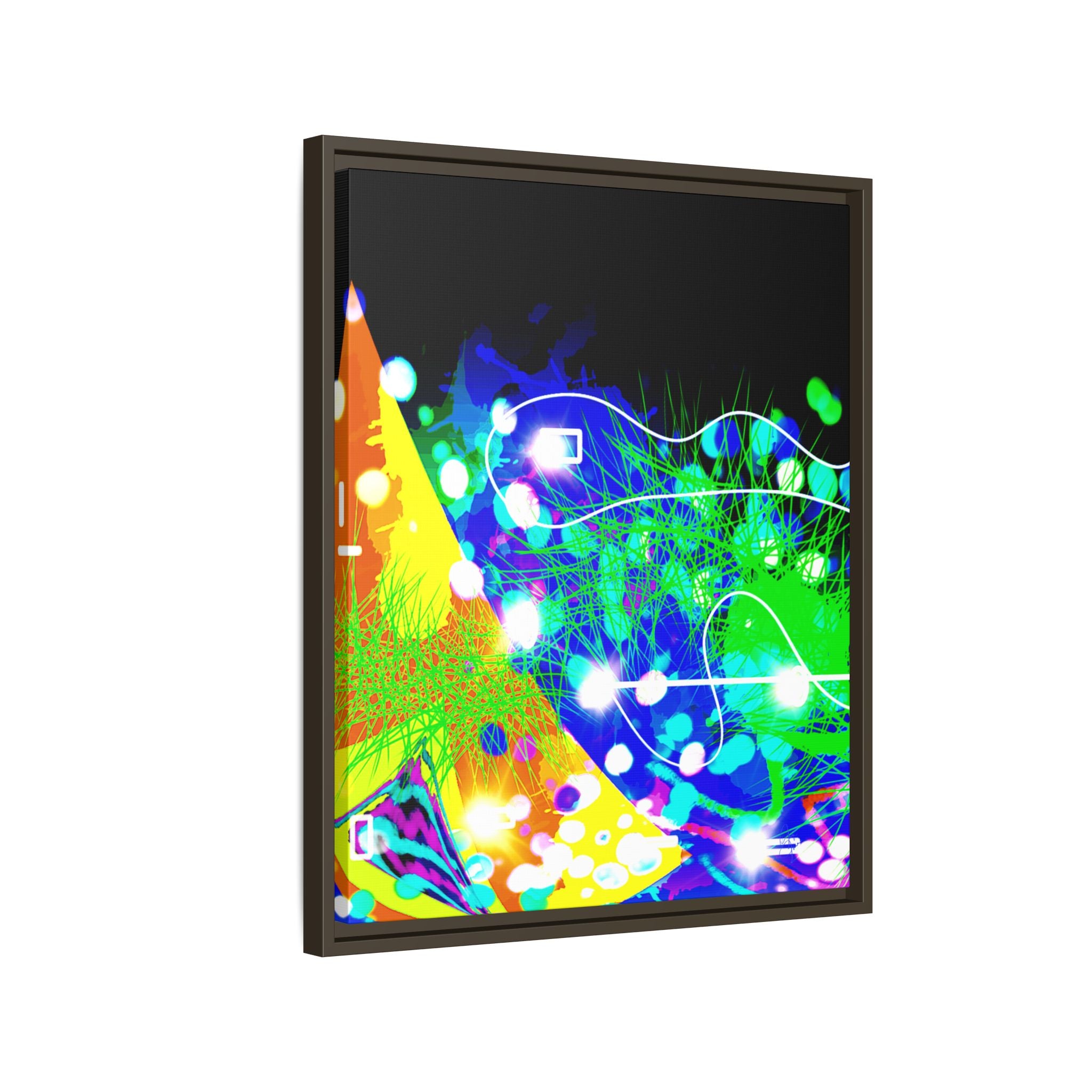 Abstract Neon Wave Matte Canvas Framed Art