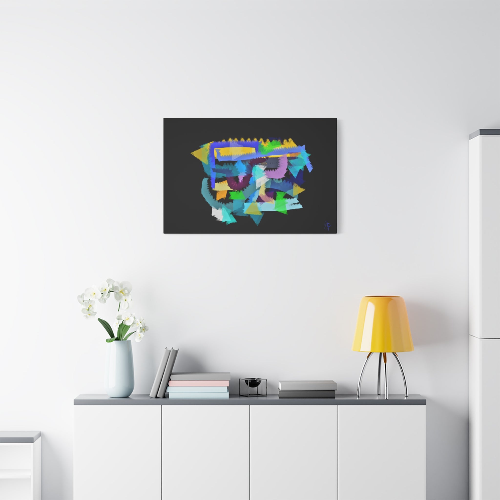 Abstract Color Burst Canvas Print — Vibrant Geometric Wall Art