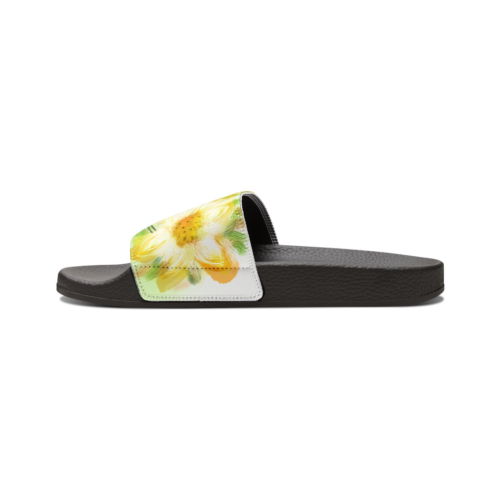 Daisy Print Slide Sandals — Women's Removable-Strap Floral Pool Slides